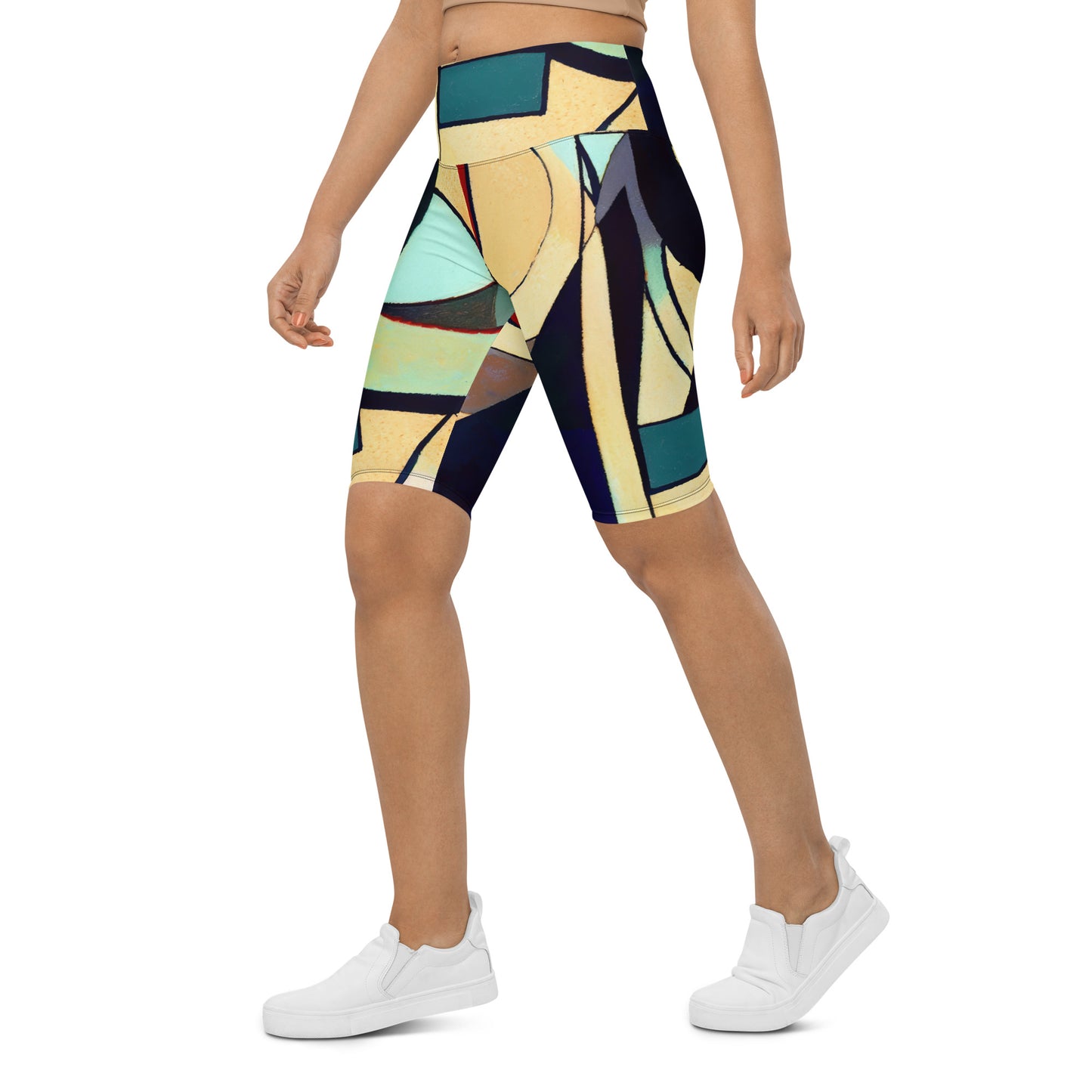 DMV 0776 Abstract Art Biker Shorts