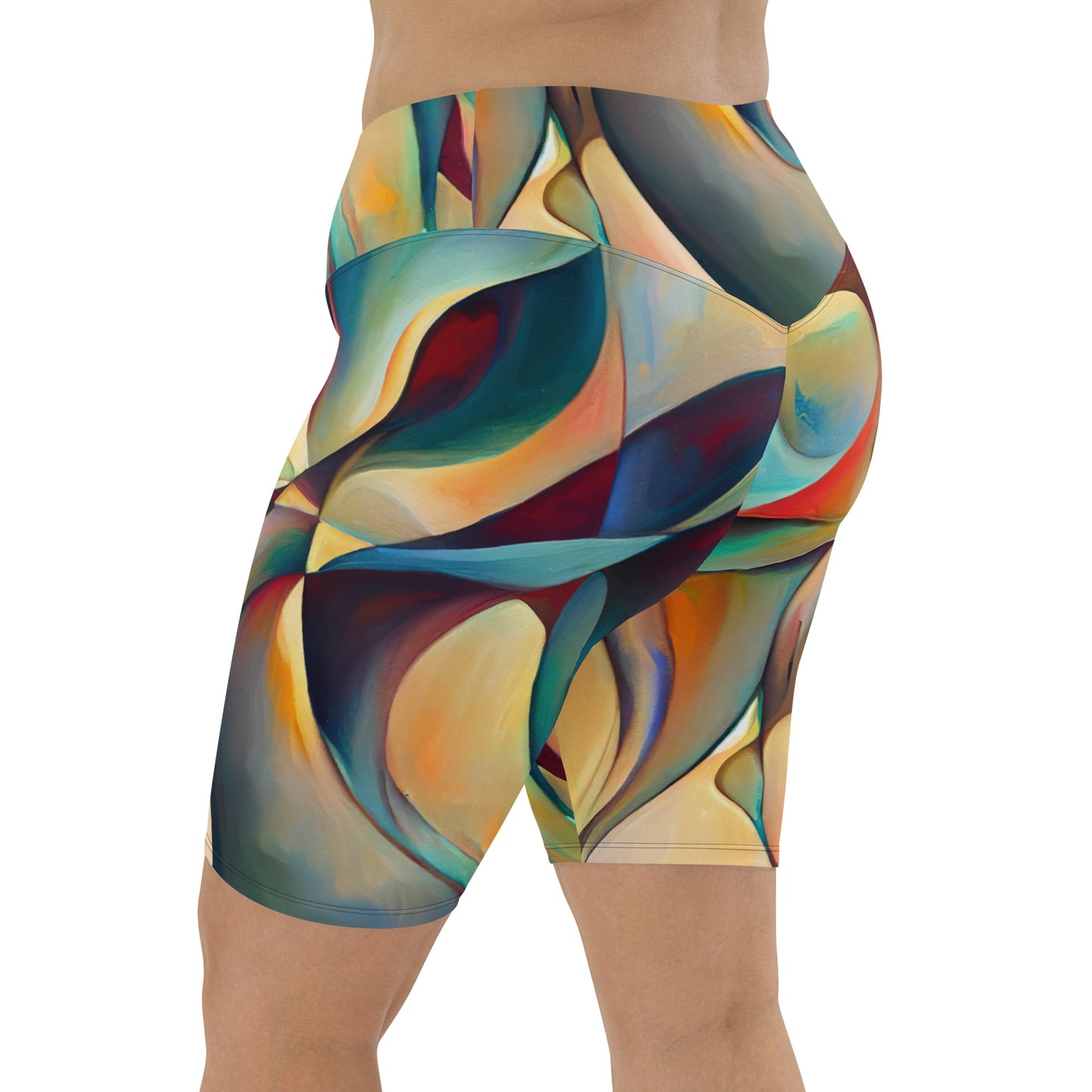 DMV 0243 Abstract Art Biker Shorts