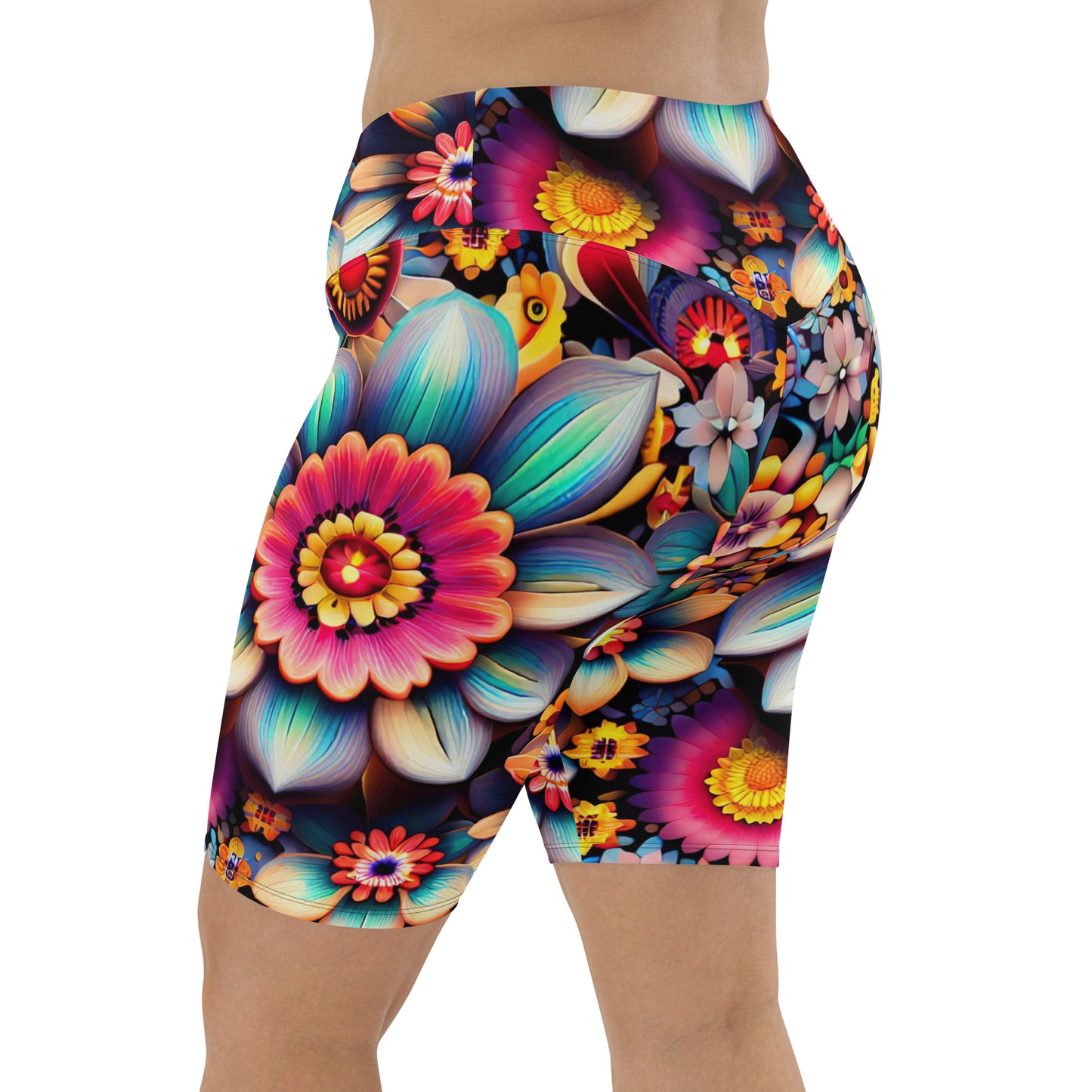 DMV 0219 Floral Biker Shorts