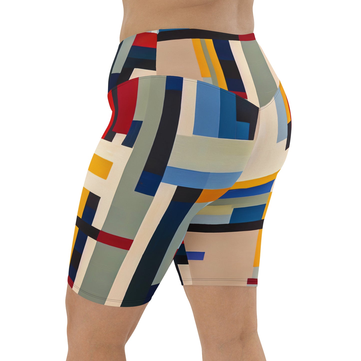 DMV 0072 Abstract Art Biker Shorts