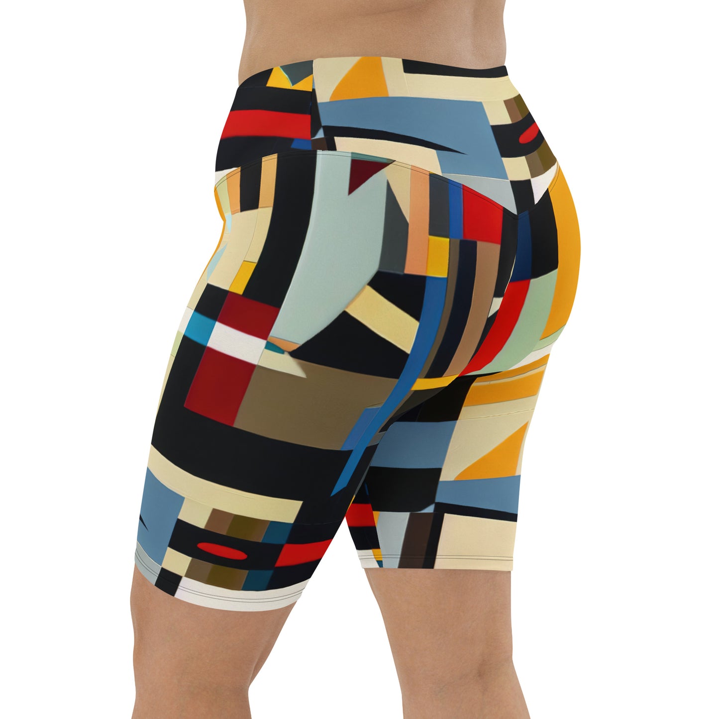 DMV 0023 Abstract Art Biker Shorts