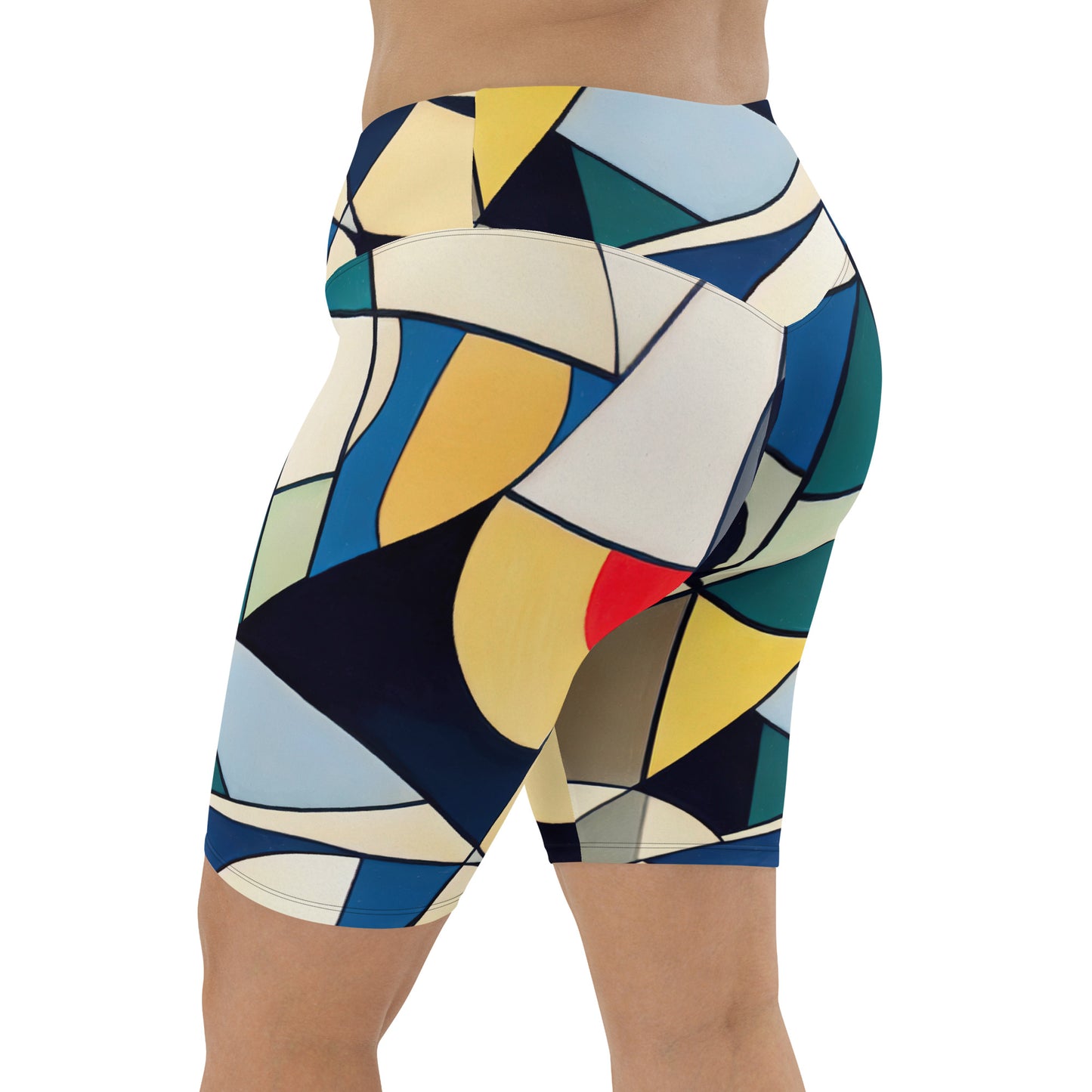 DMV 0227 Abstract Art Biker Shorts