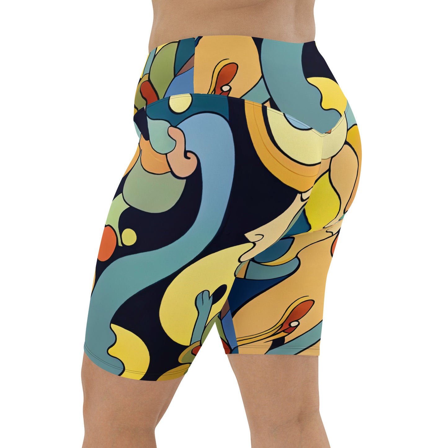 DMV 0242 Retro Art Biker Shorts