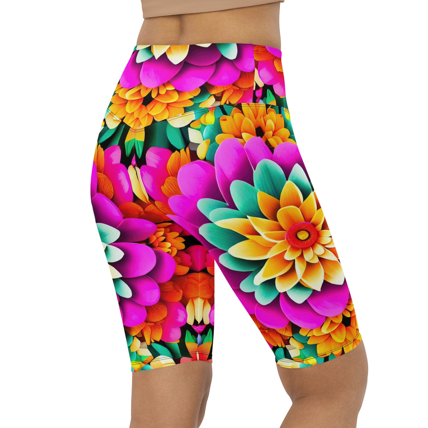 DMV 0250 Floral Biker Shorts