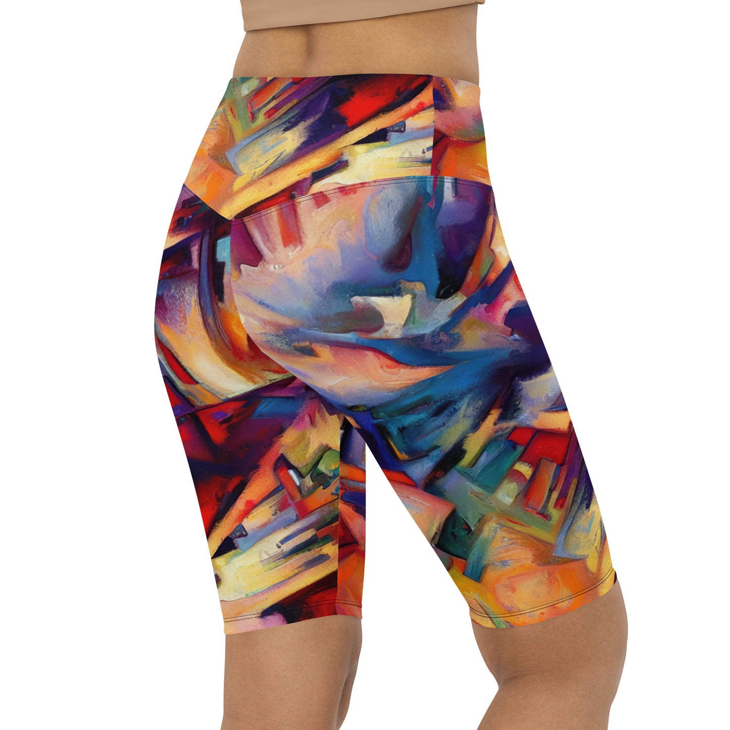 DMV 0308 Abstract Art Biker Shorts