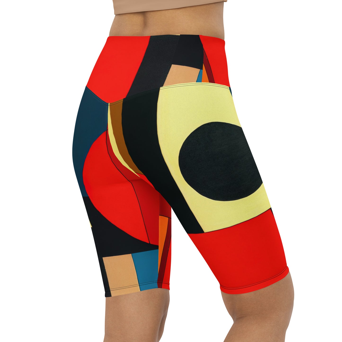 DMV 1351 Abstract Art Biker Shorts