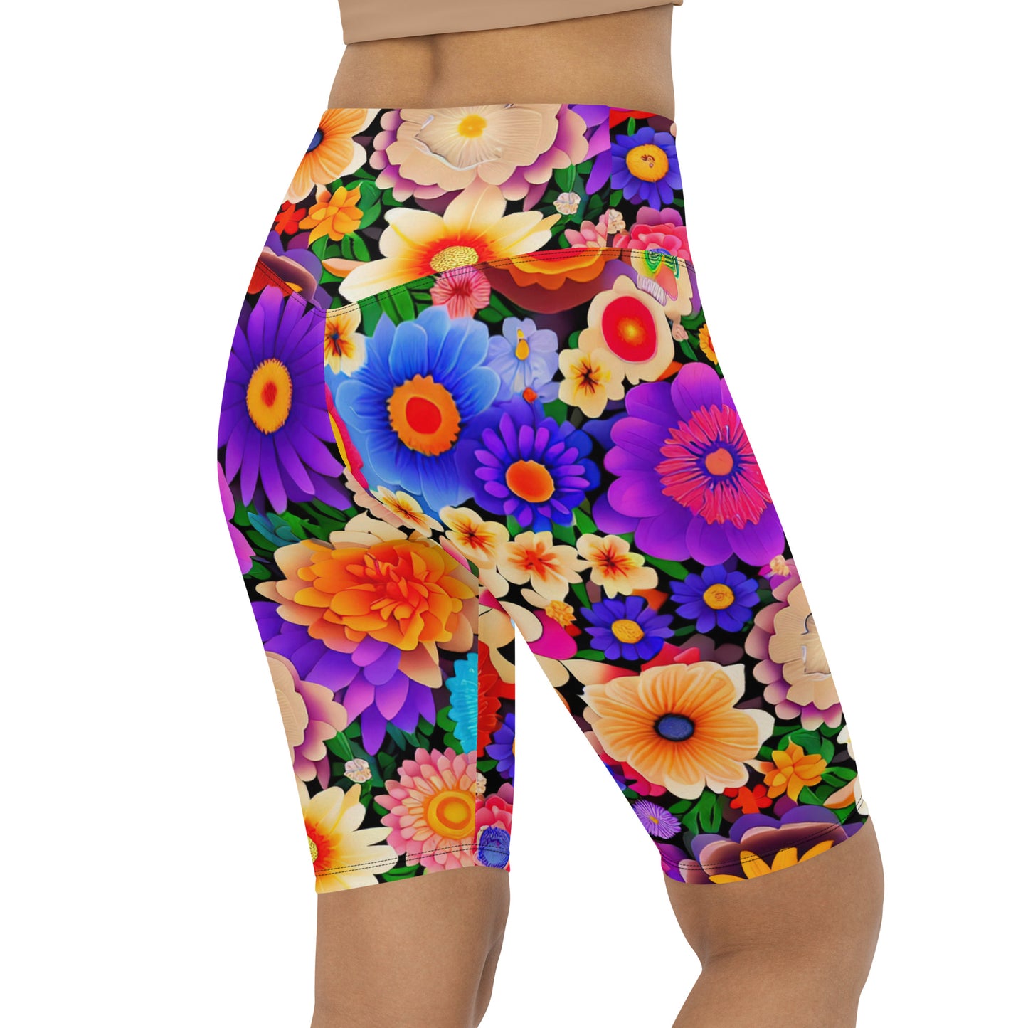 DMV 0309 Floral Biker Shorts