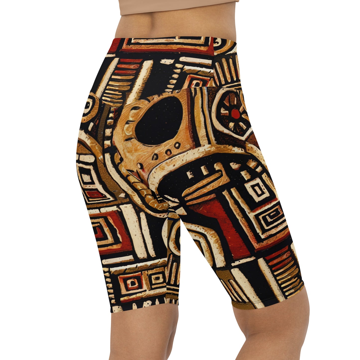 DMV 1521 Retro Art Biker Shorts