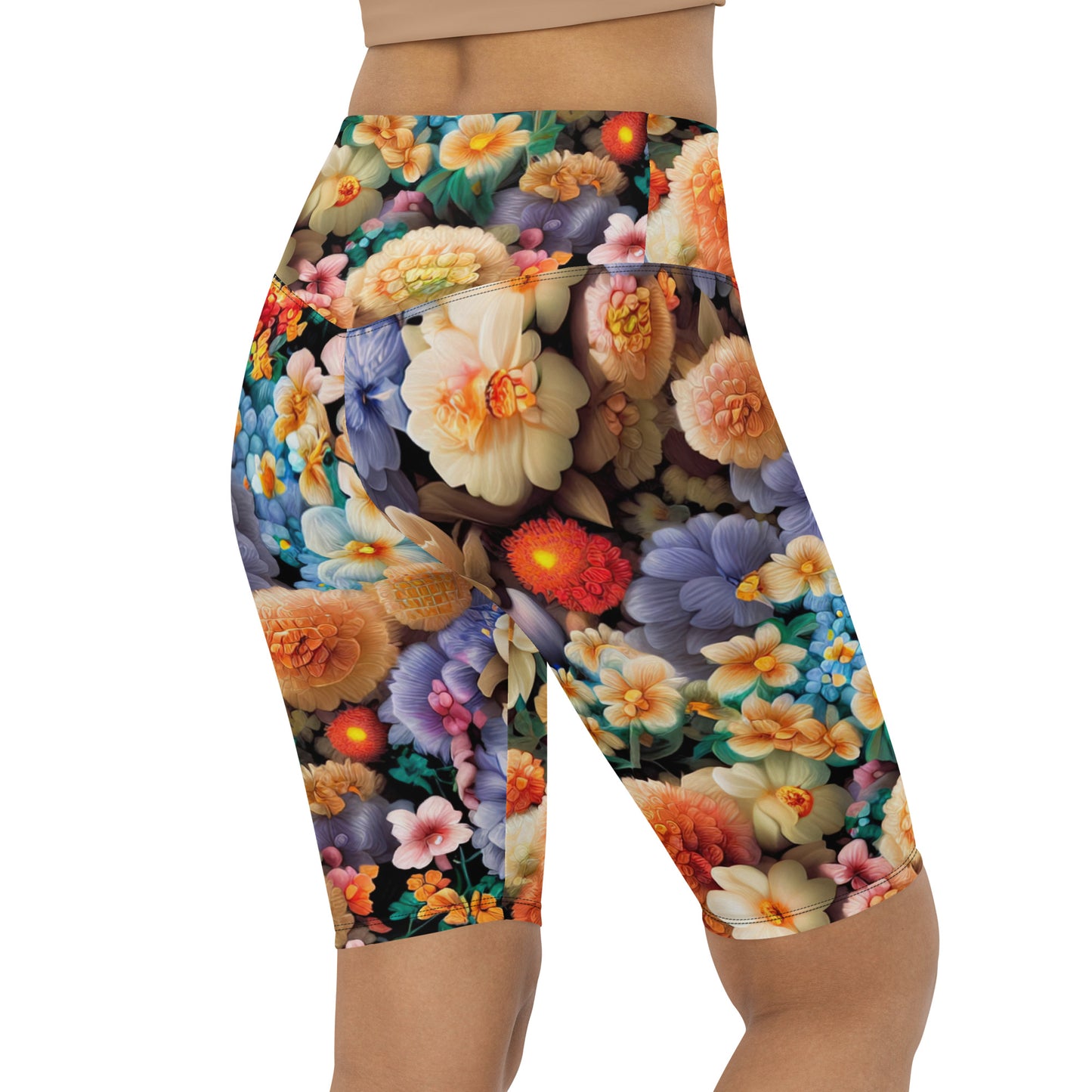 DMV 0302 Floral Biker Shorts