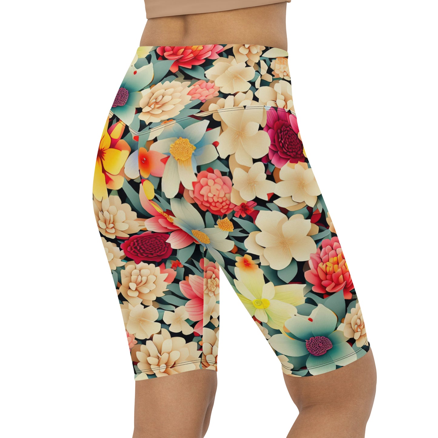 DMV 0260 Floral Biker Shorts