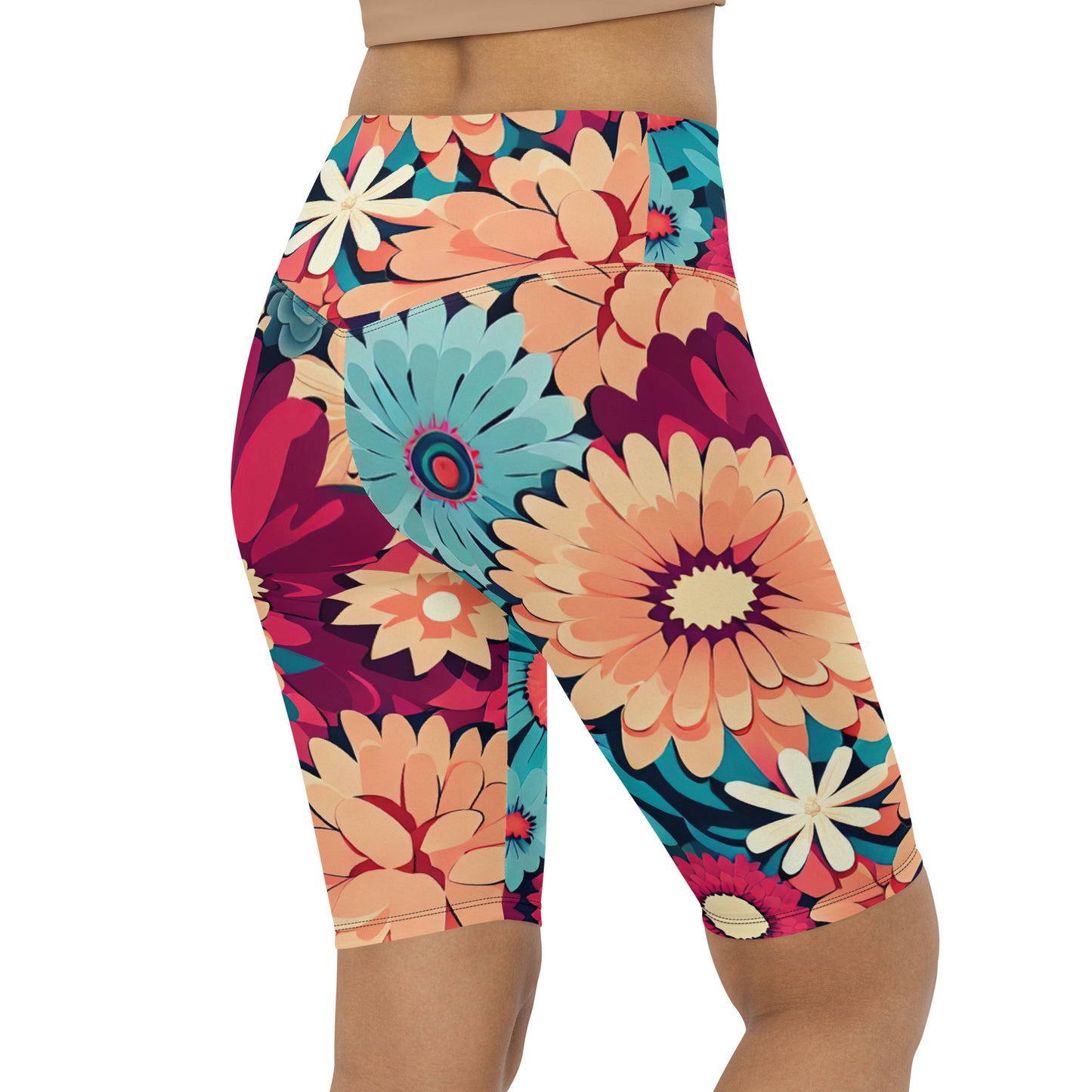 DMV 0293 Floral Biker Shorts