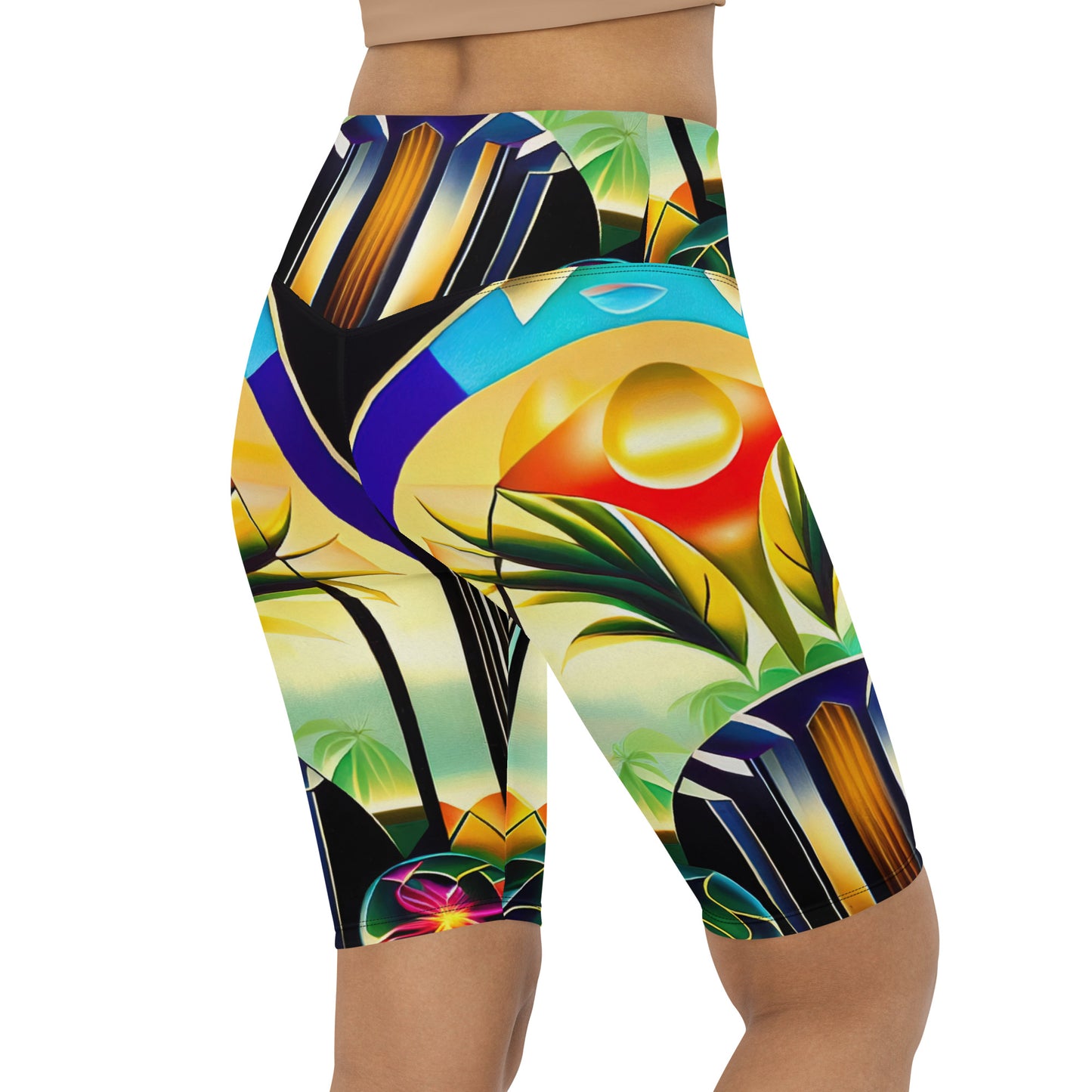 DMV 0258 Retro Art Biker Shorts