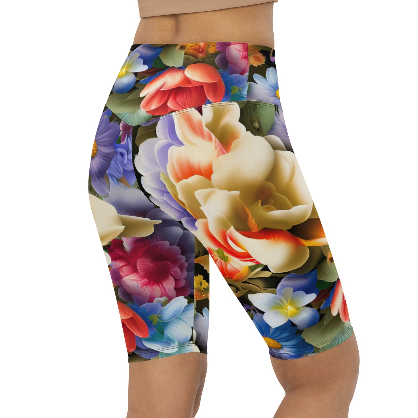 DMV 0268 Floral Biker Shorts