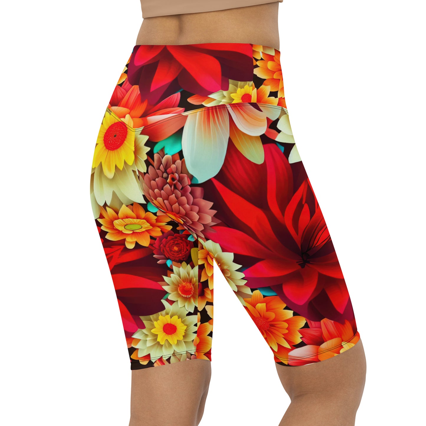 DMV 0419 Floral Biker Shorts