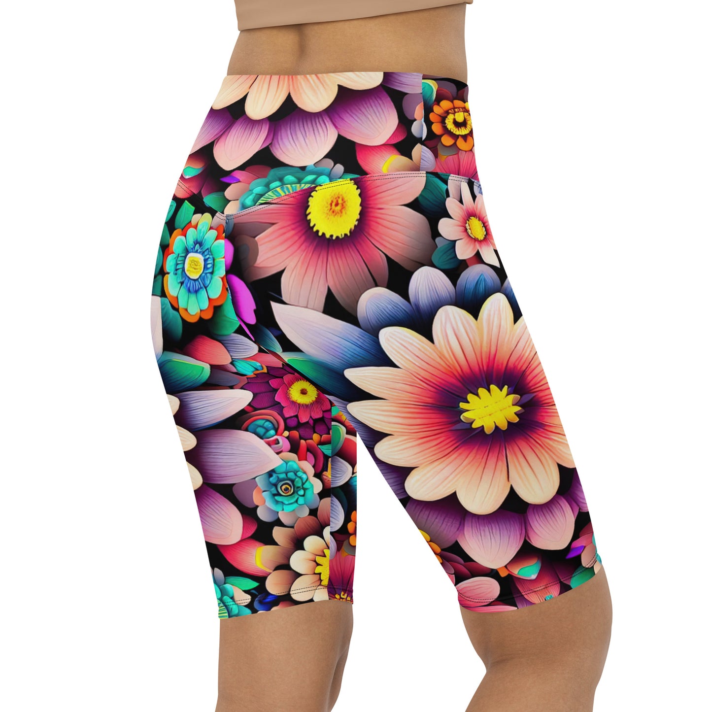 DMV 0515 Floral Biker Shorts