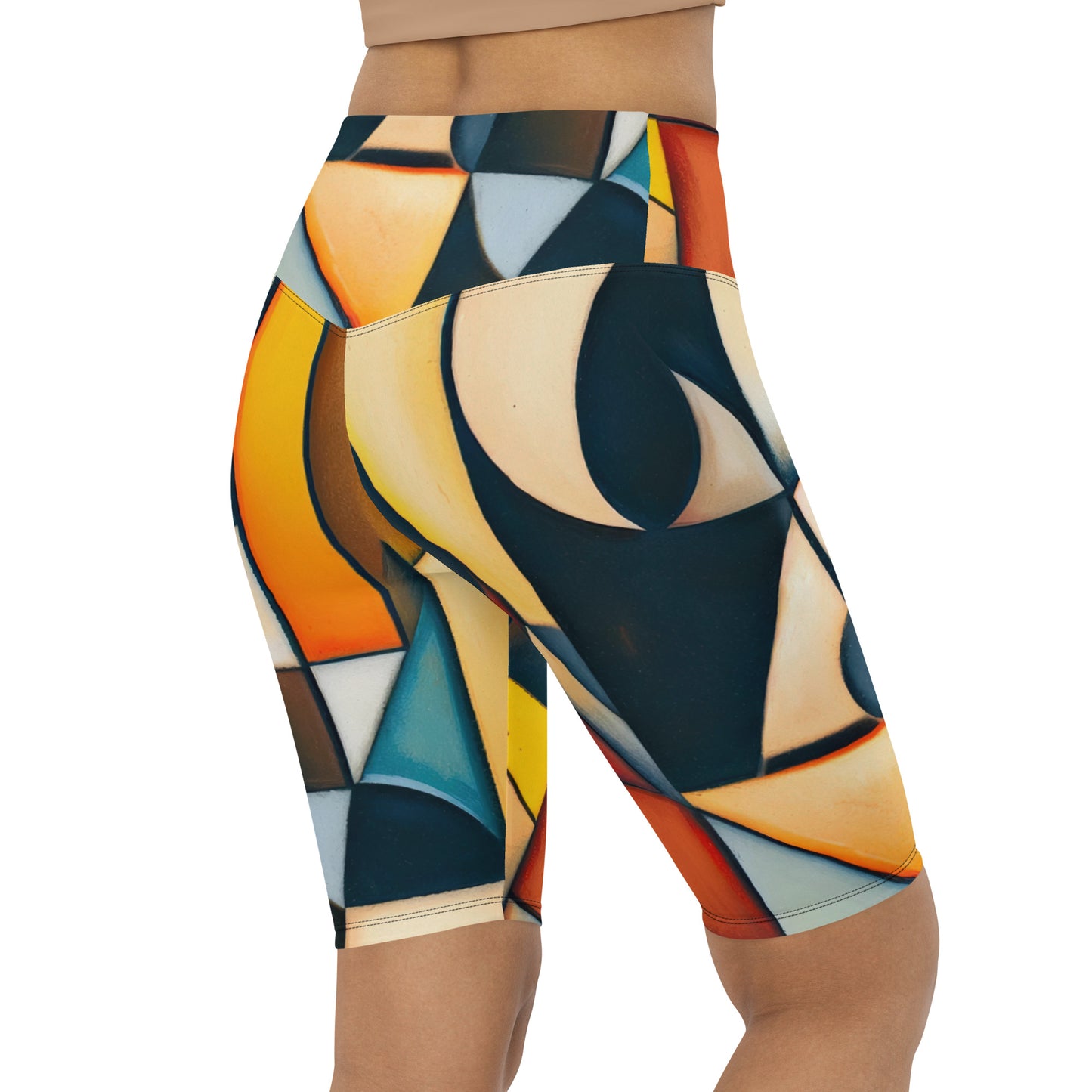 DMV 0433 Abstract Art Biker Shorts