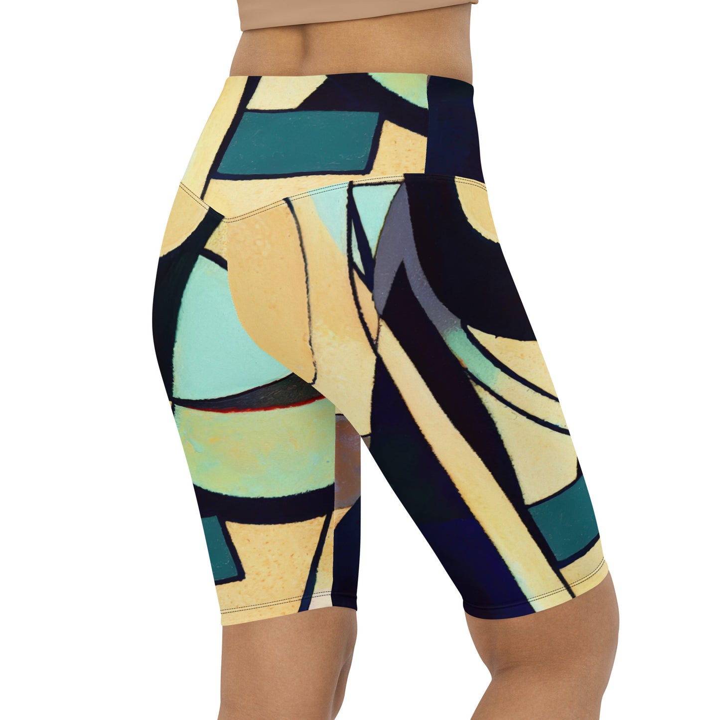 DMV 0776 Abstract Art Biker Shorts