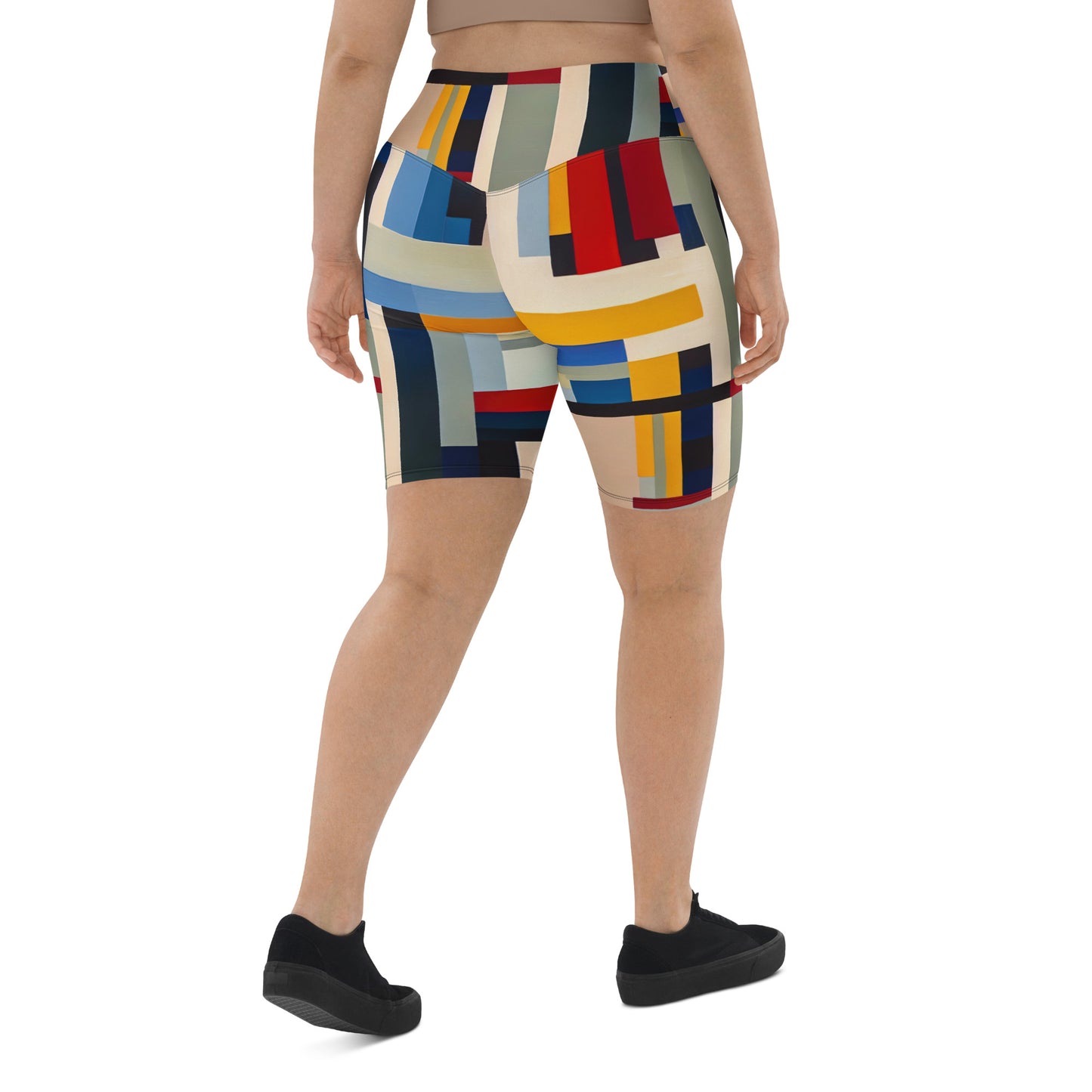 DMV 0072 Abstract Art Biker Shorts