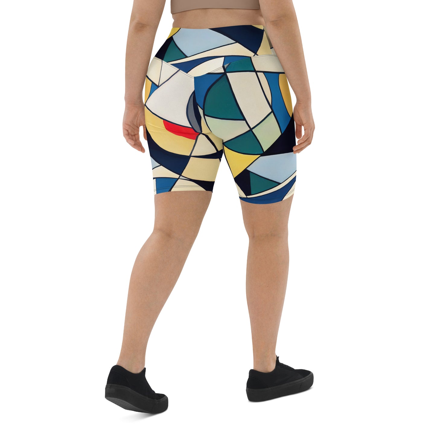 DMV 0227 Abstract Art Biker Shorts