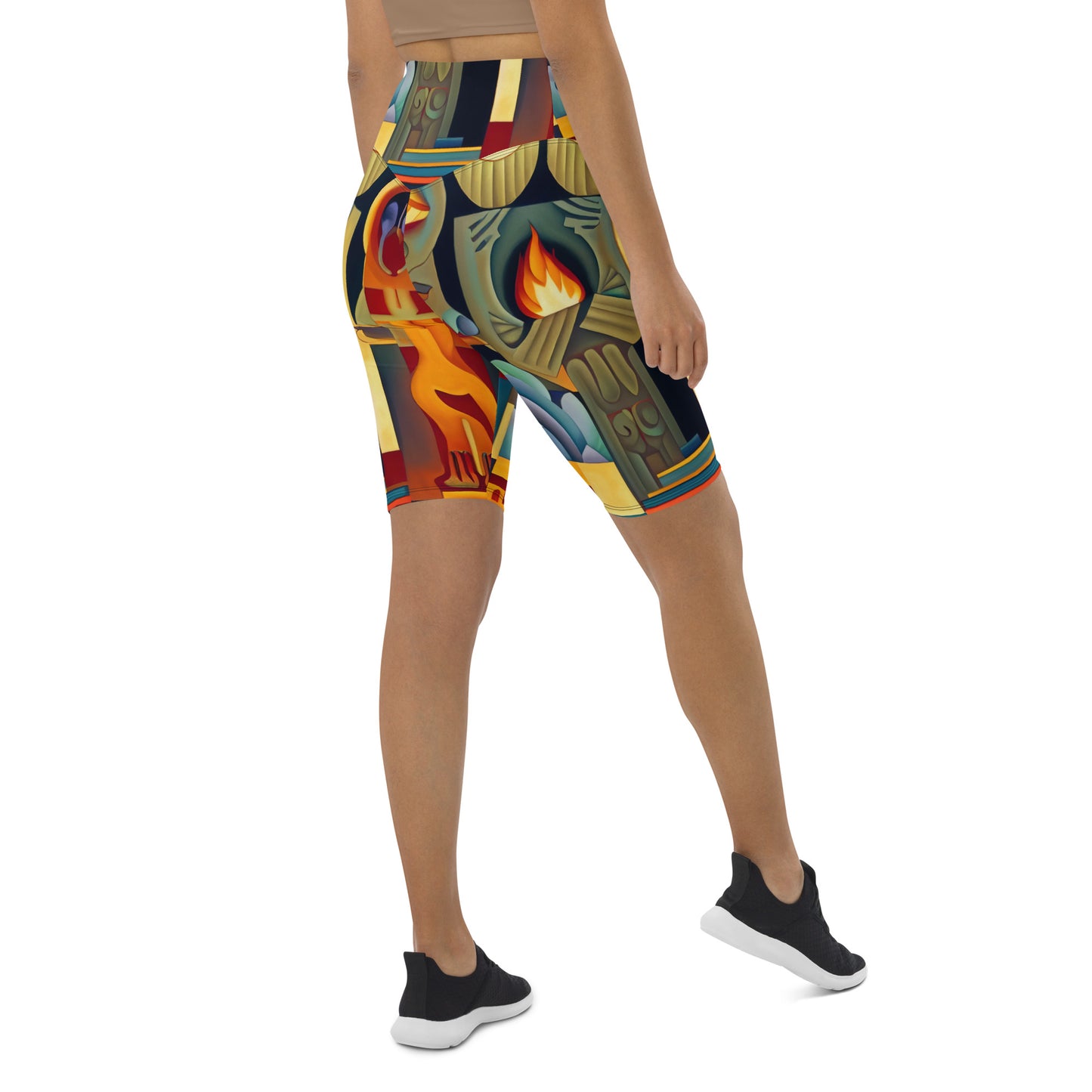 DMV 0237 Retro Art Biker Shorts