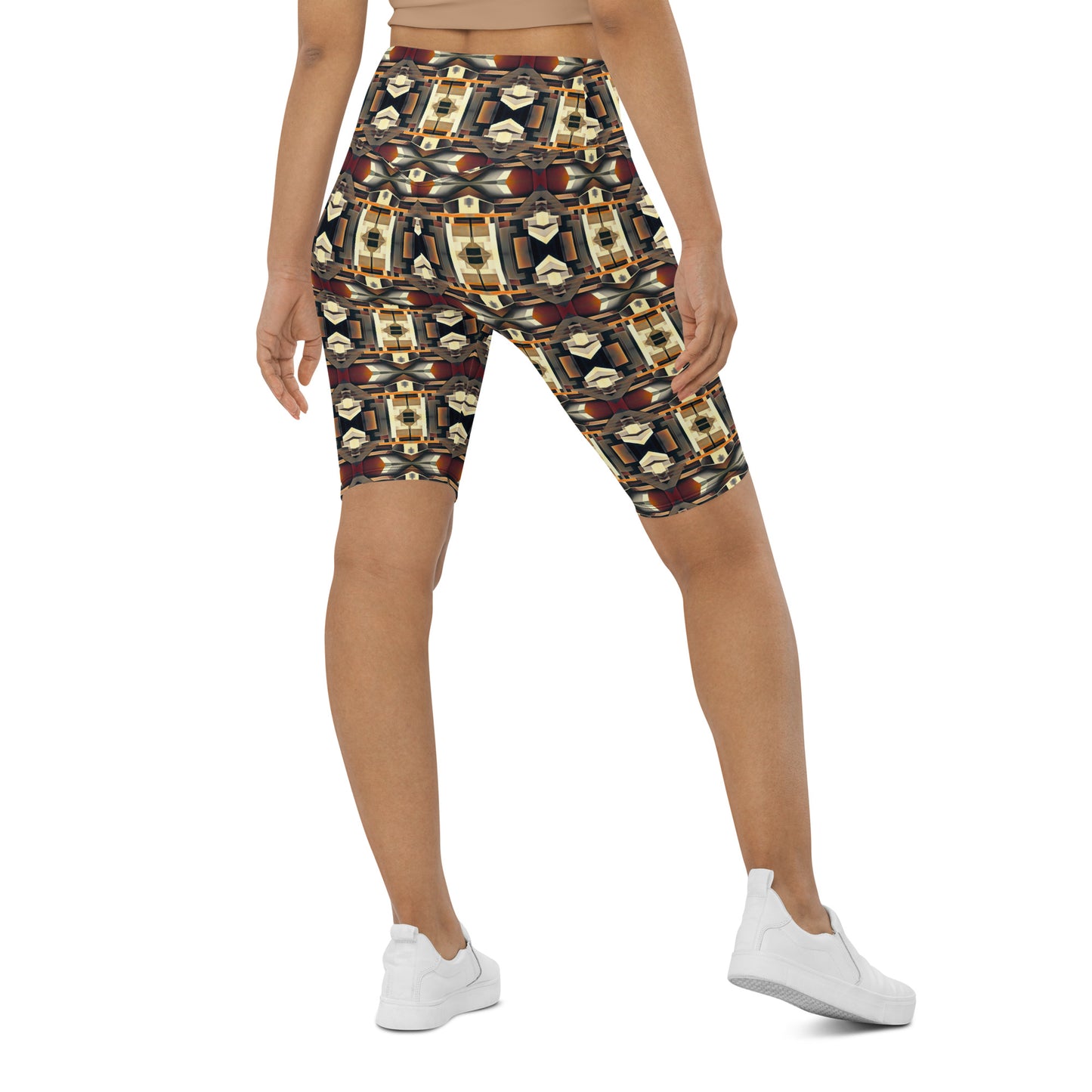 DMV 0247 Geo Boho Biker Shorts