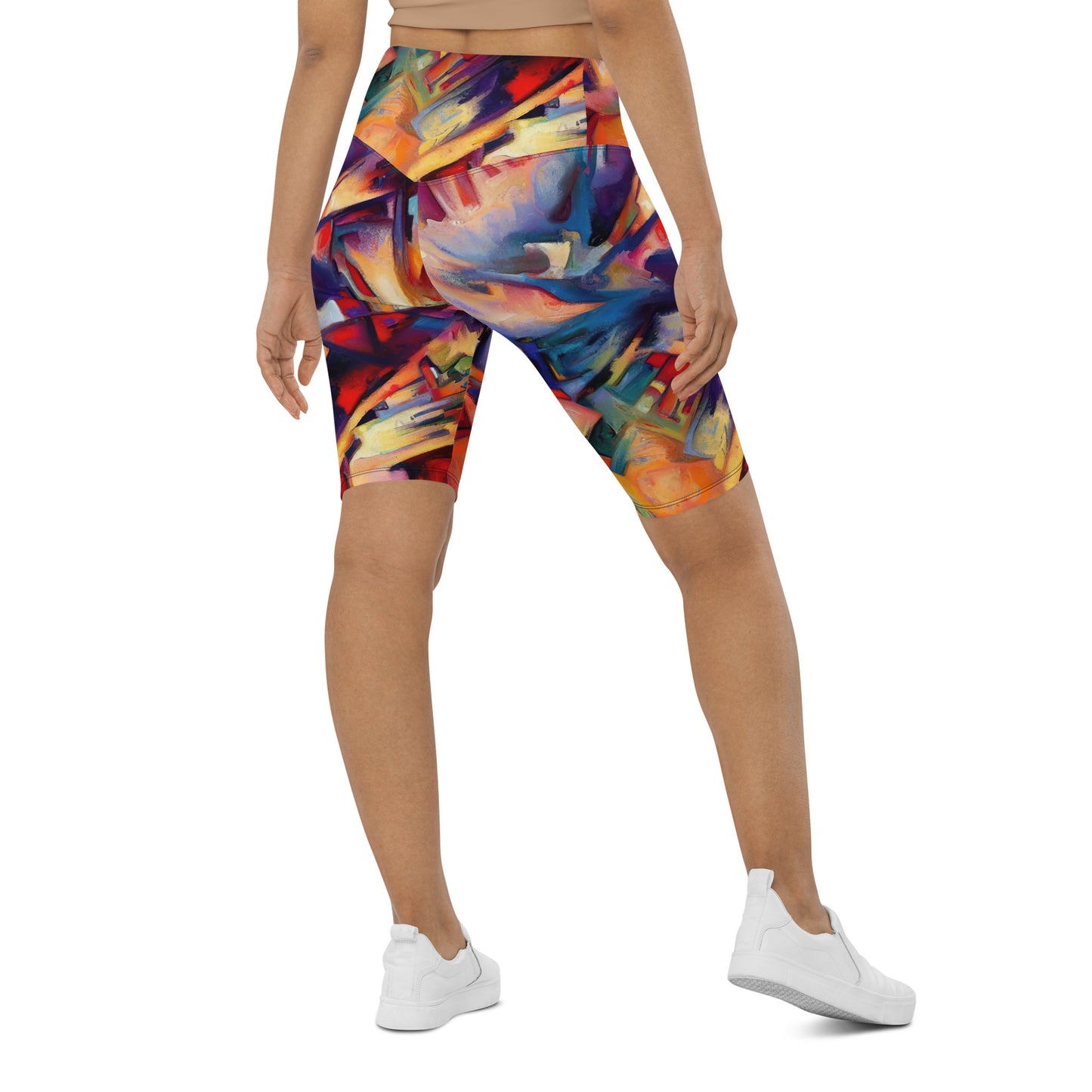 DMV 0308 Abstract Art Biker Shorts