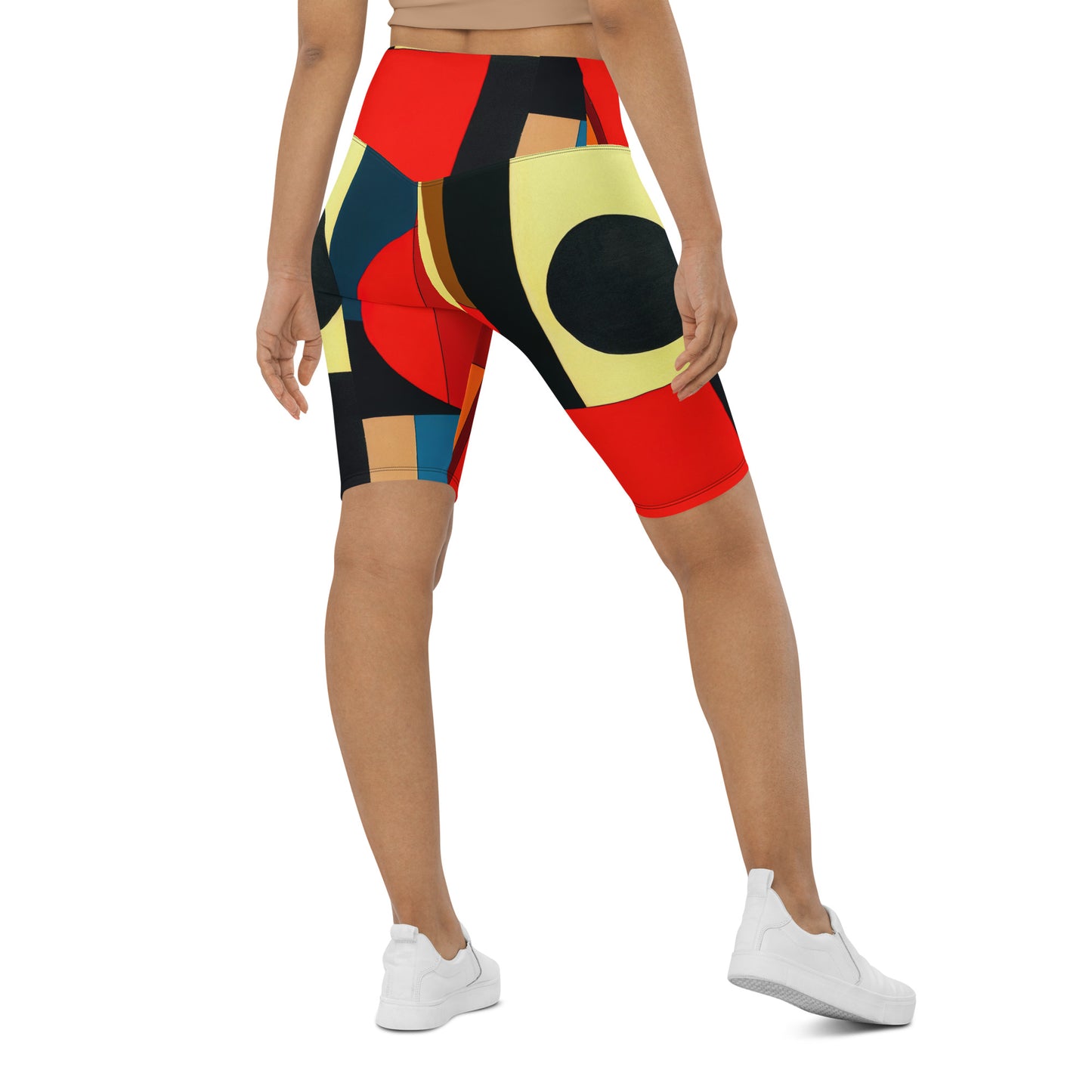 DMV 1351 Abstract Art Biker Shorts