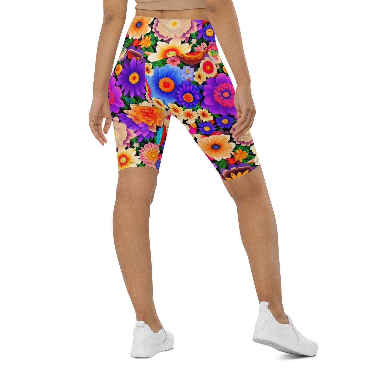 DMV 0309 Floral Biker Shorts