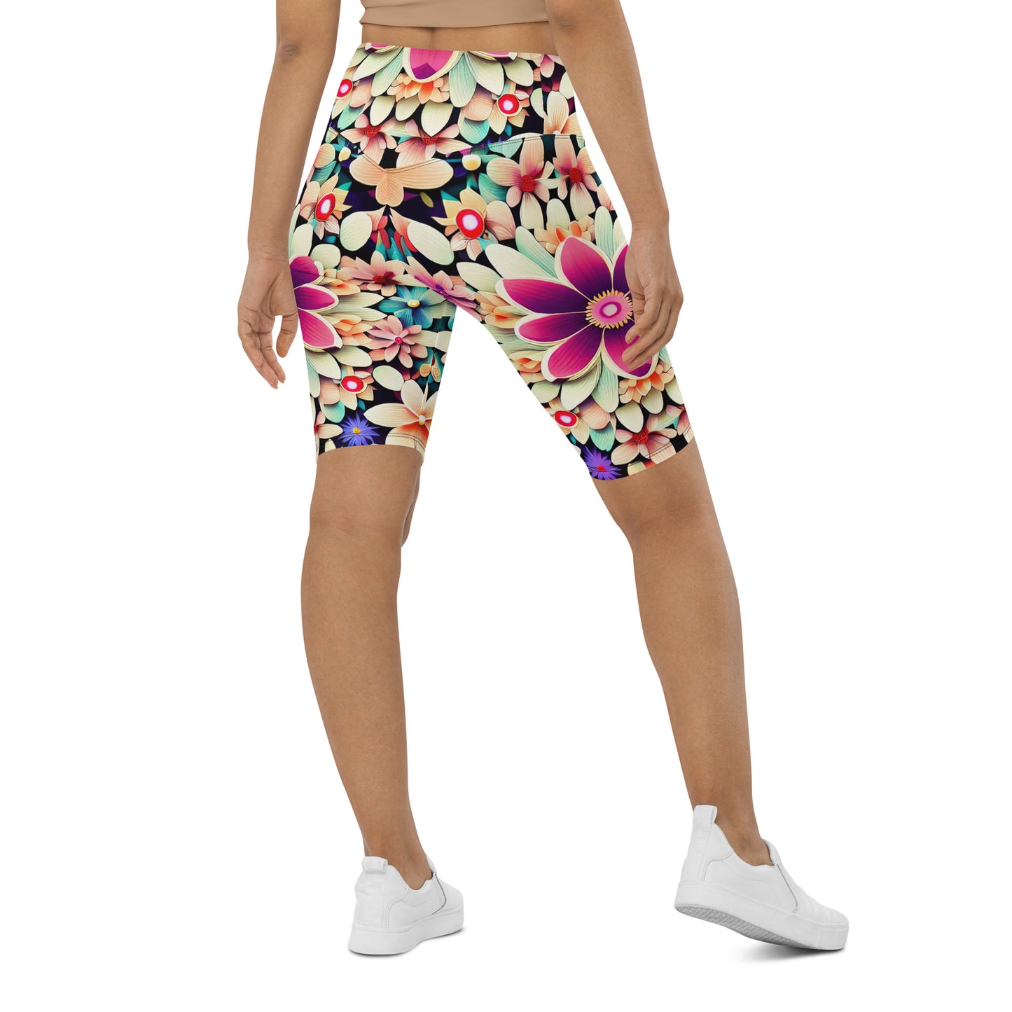 DMV 0307 Floral Biker Shorts