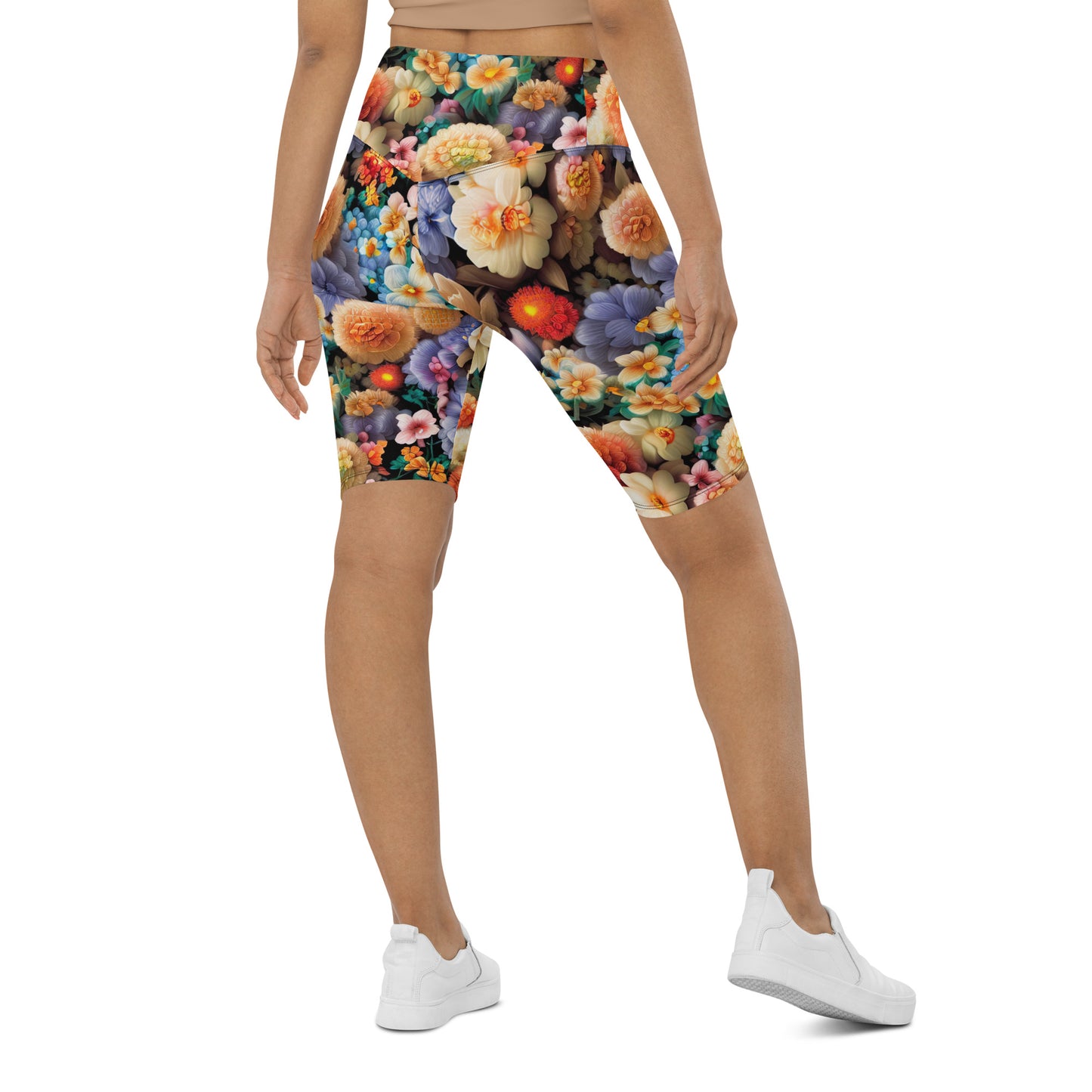 DMV 0302 Floral Biker Shorts