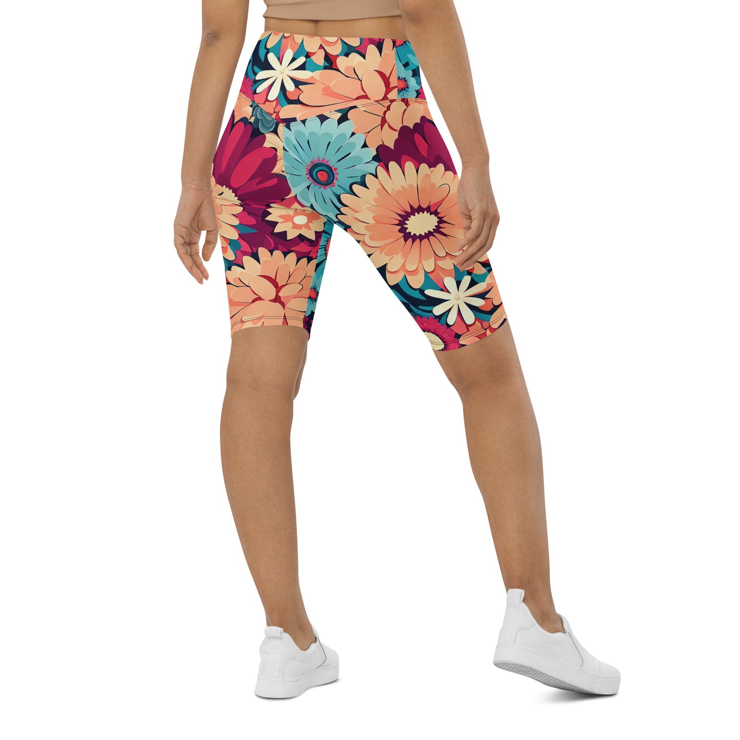 DMV 0293 Floral Biker Shorts