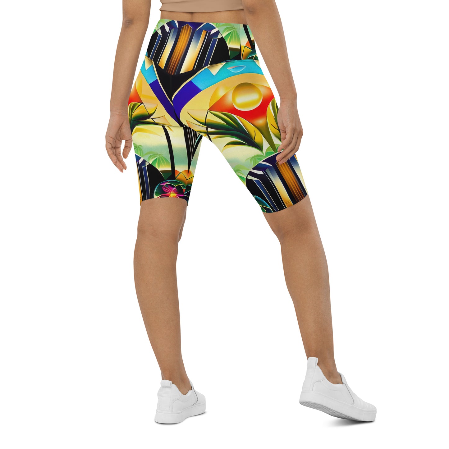 DMV 0258 Retro Art Biker Shorts