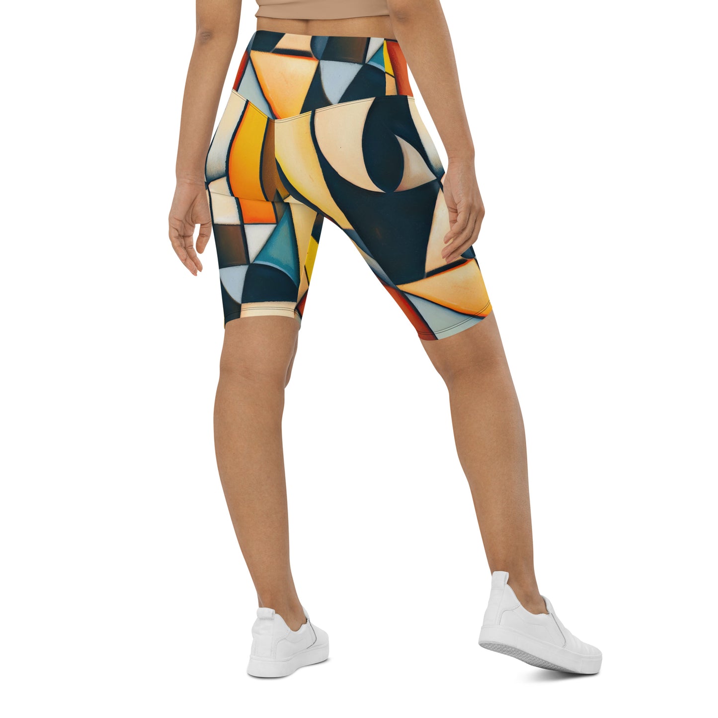 DMV 0433 Abstract Art Biker Shorts