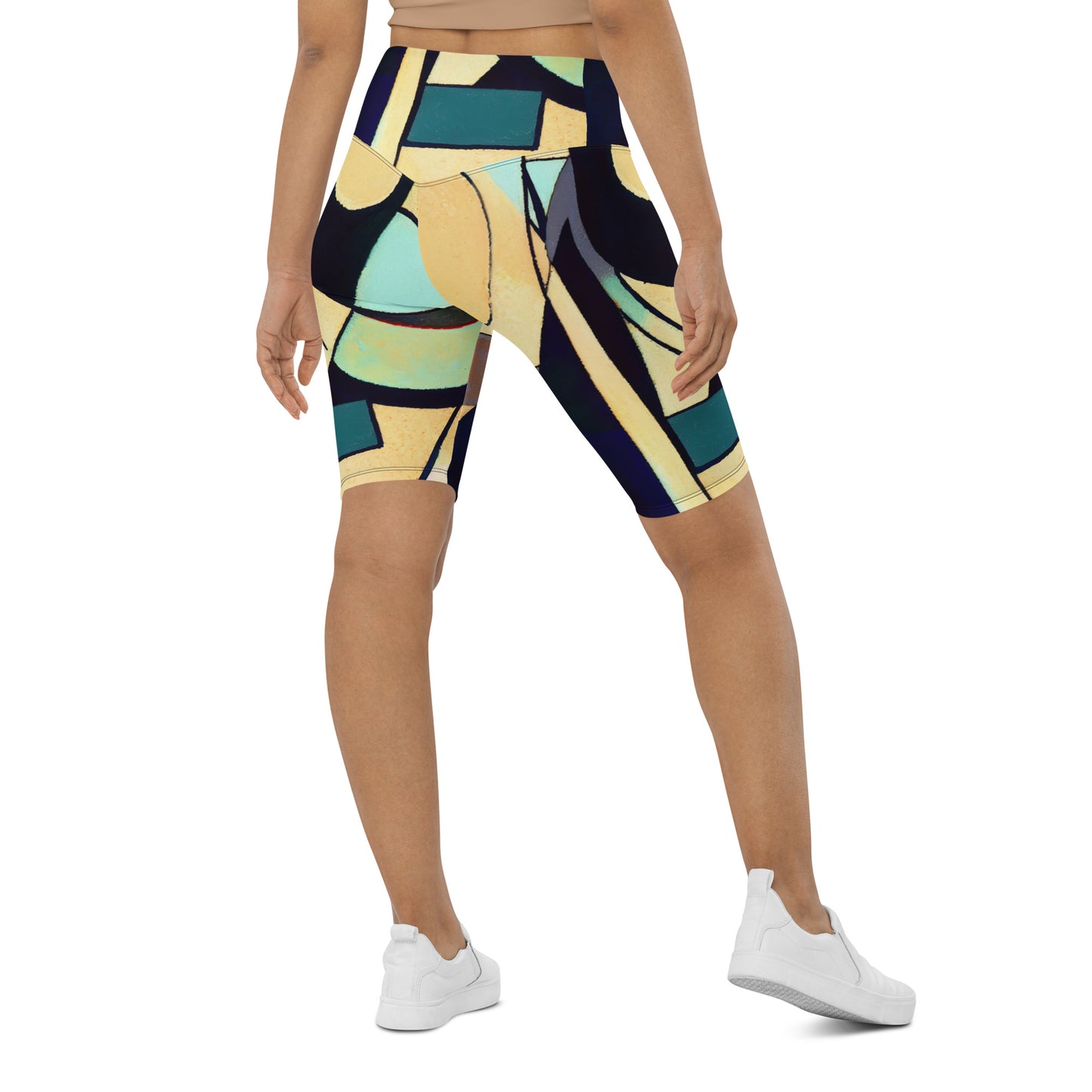 DMV 0776 Abstract Art Biker Shorts