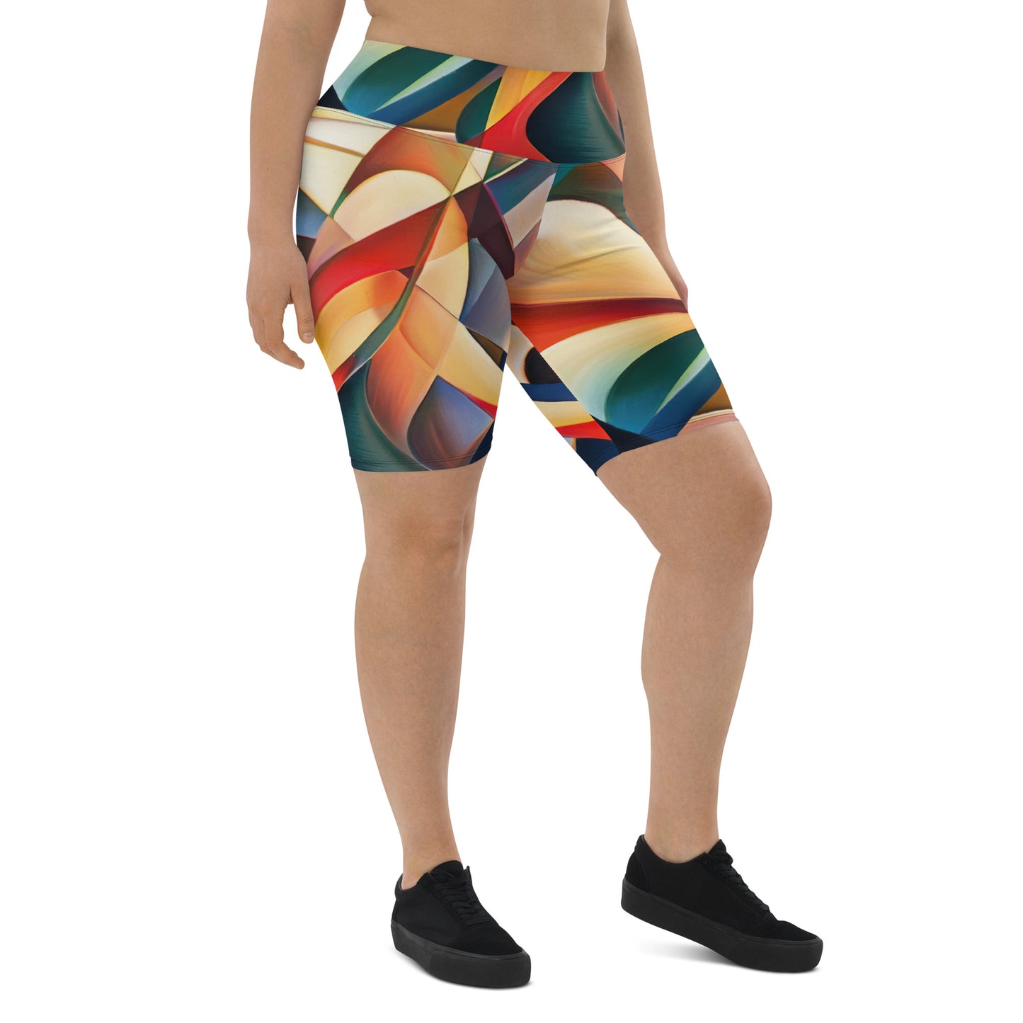DMV 0015 Abstract Art Biker Shorts