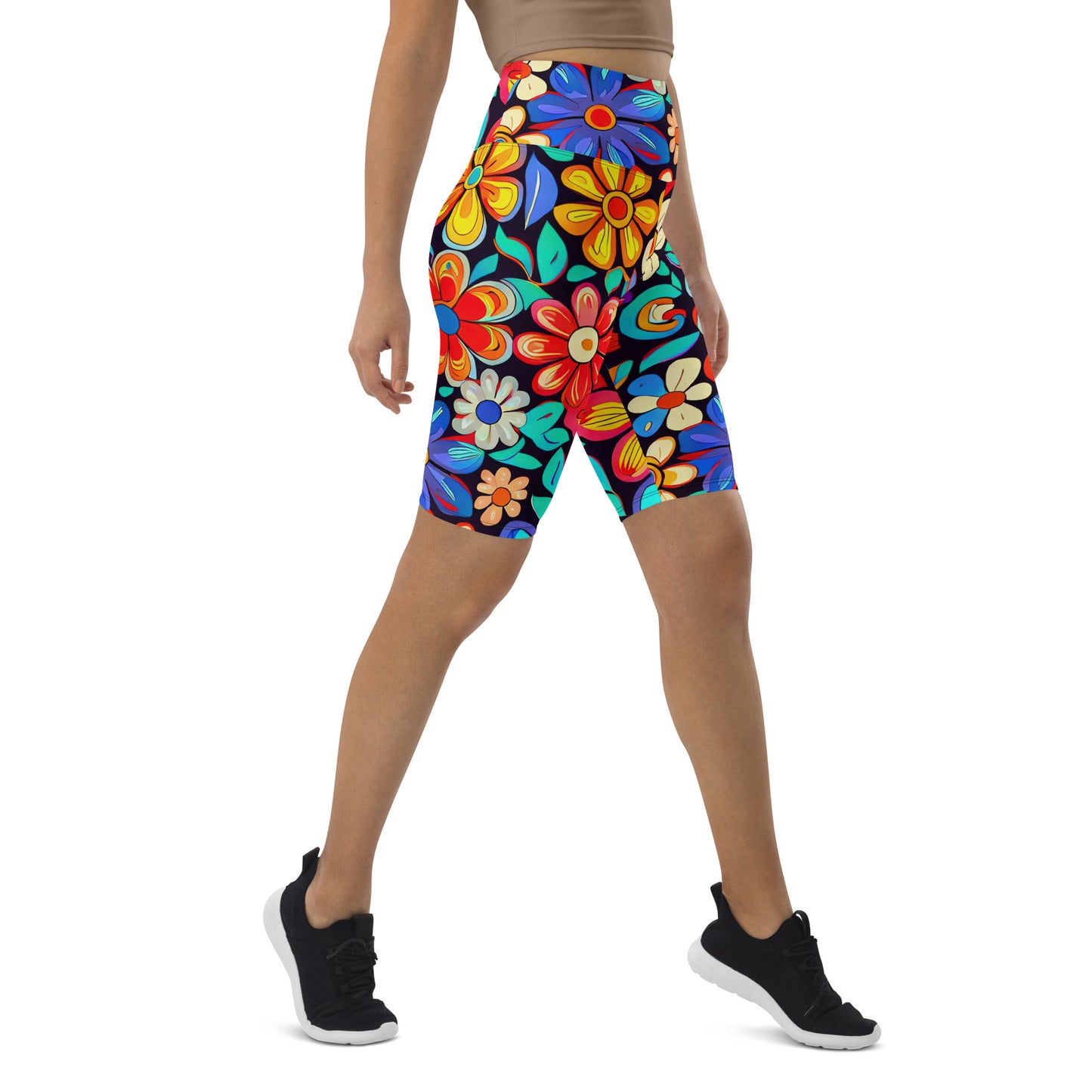 DMV 0257 Floral Biker Shorts