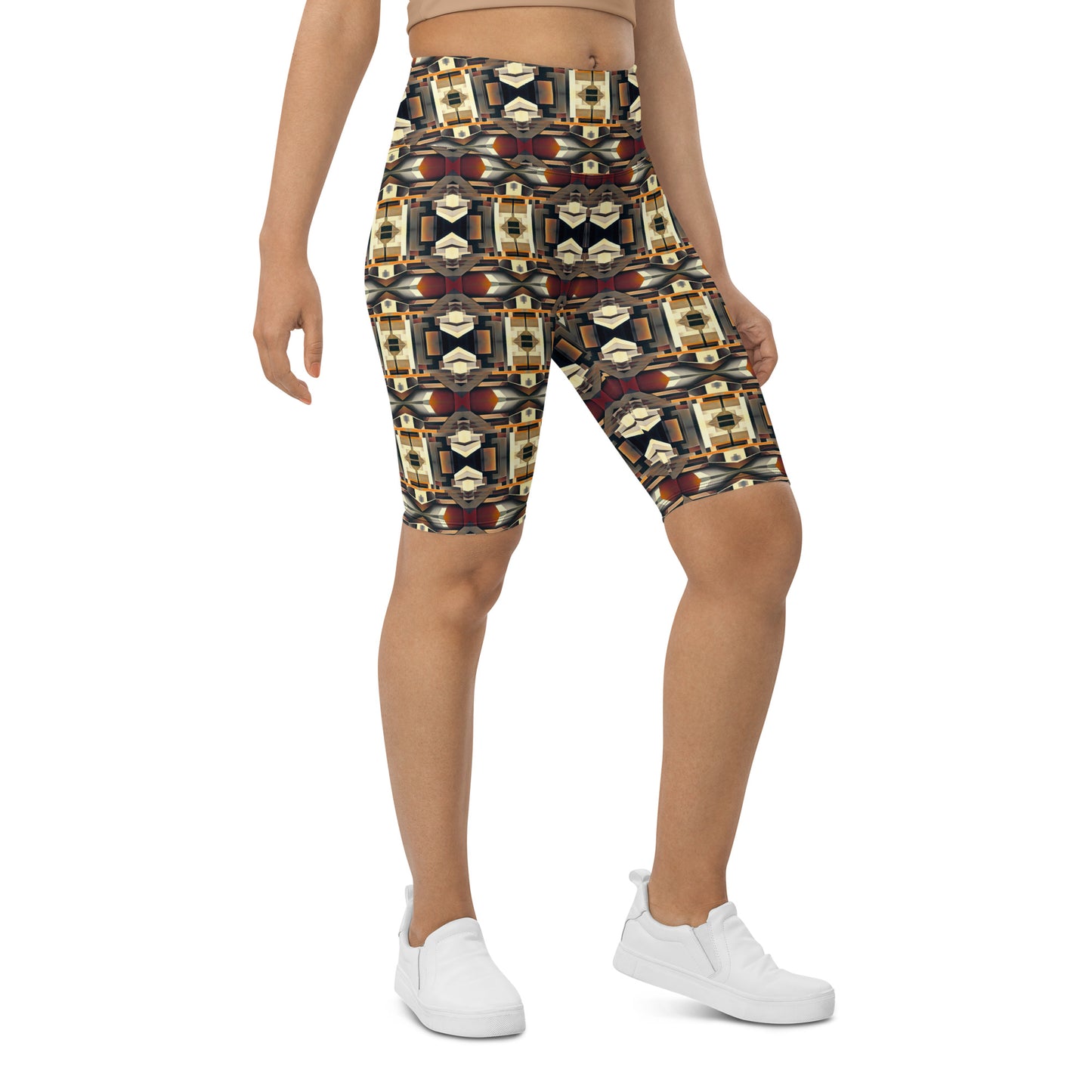 DMV 0247 Geo Boho Biker Shorts