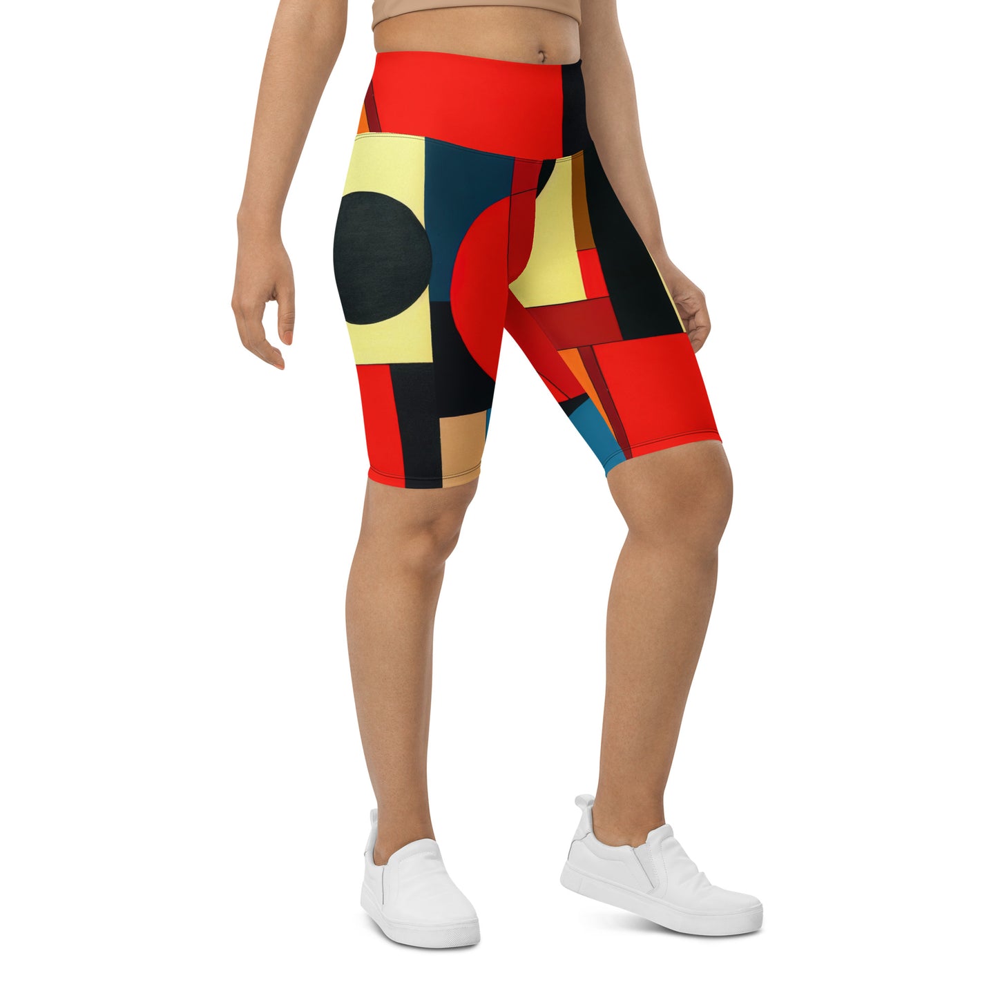 DMV 1351 Abstract Art Biker Shorts