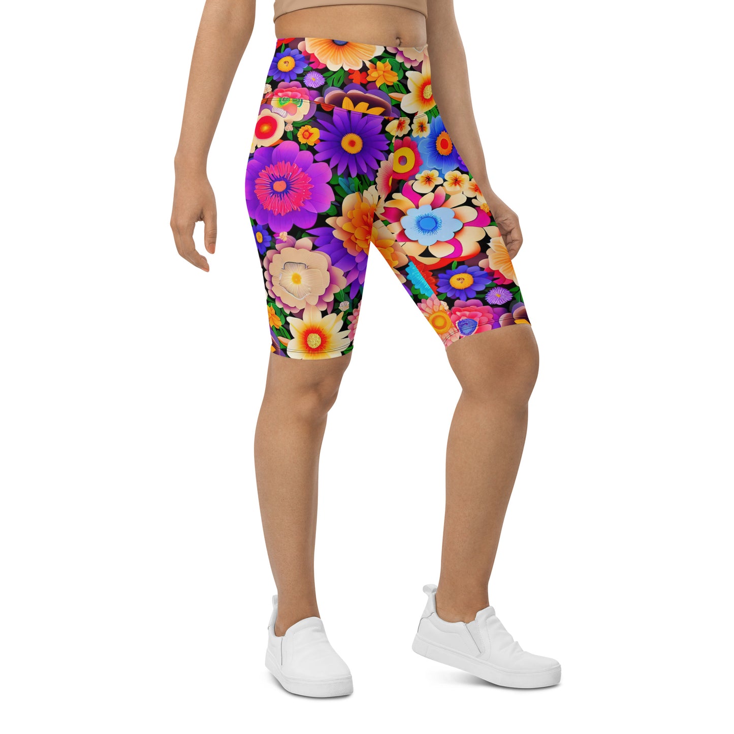 DMV 0309 Floral Biker Shorts