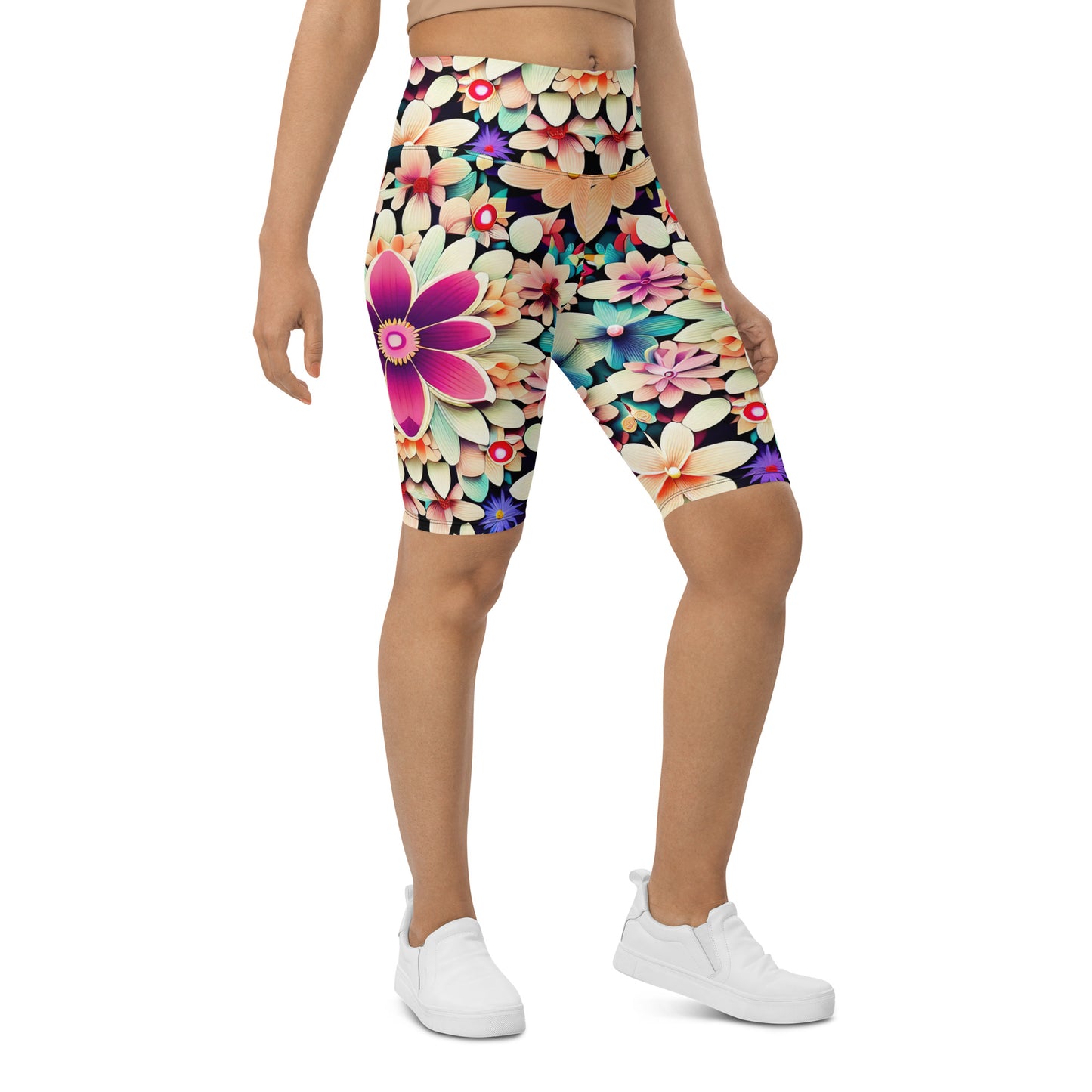 DMV 0307 Floral Biker Shorts