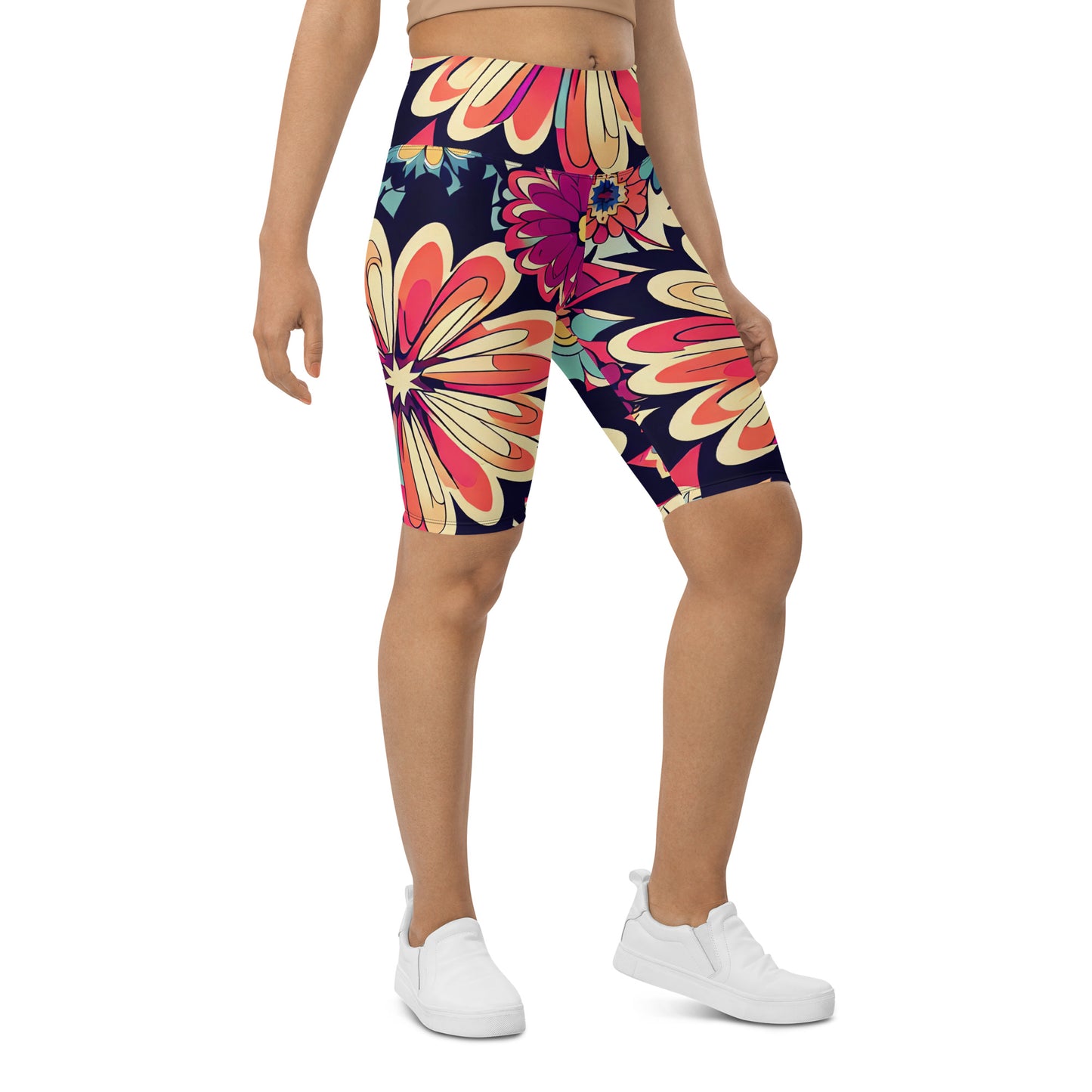 DMV 1525 Floral Biker Shorts