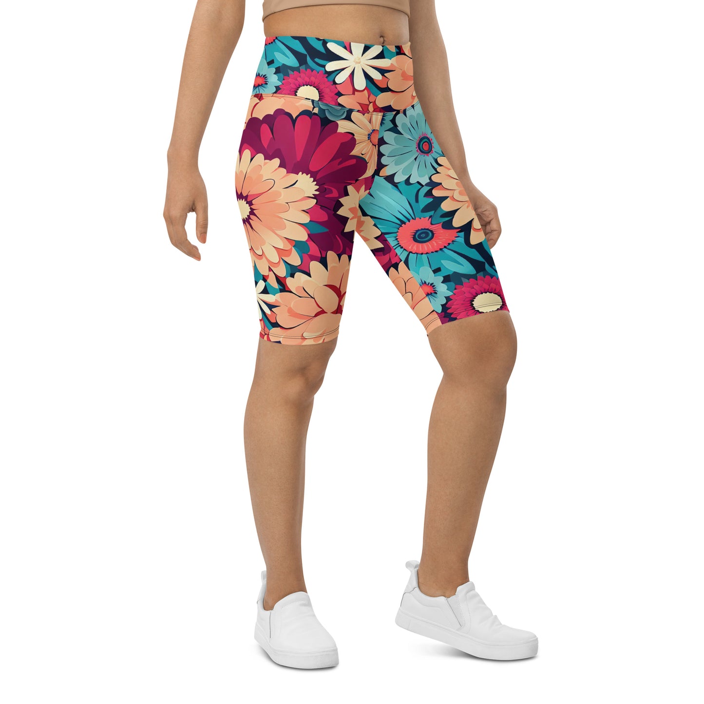 DMV 0293 Floral Biker Shorts