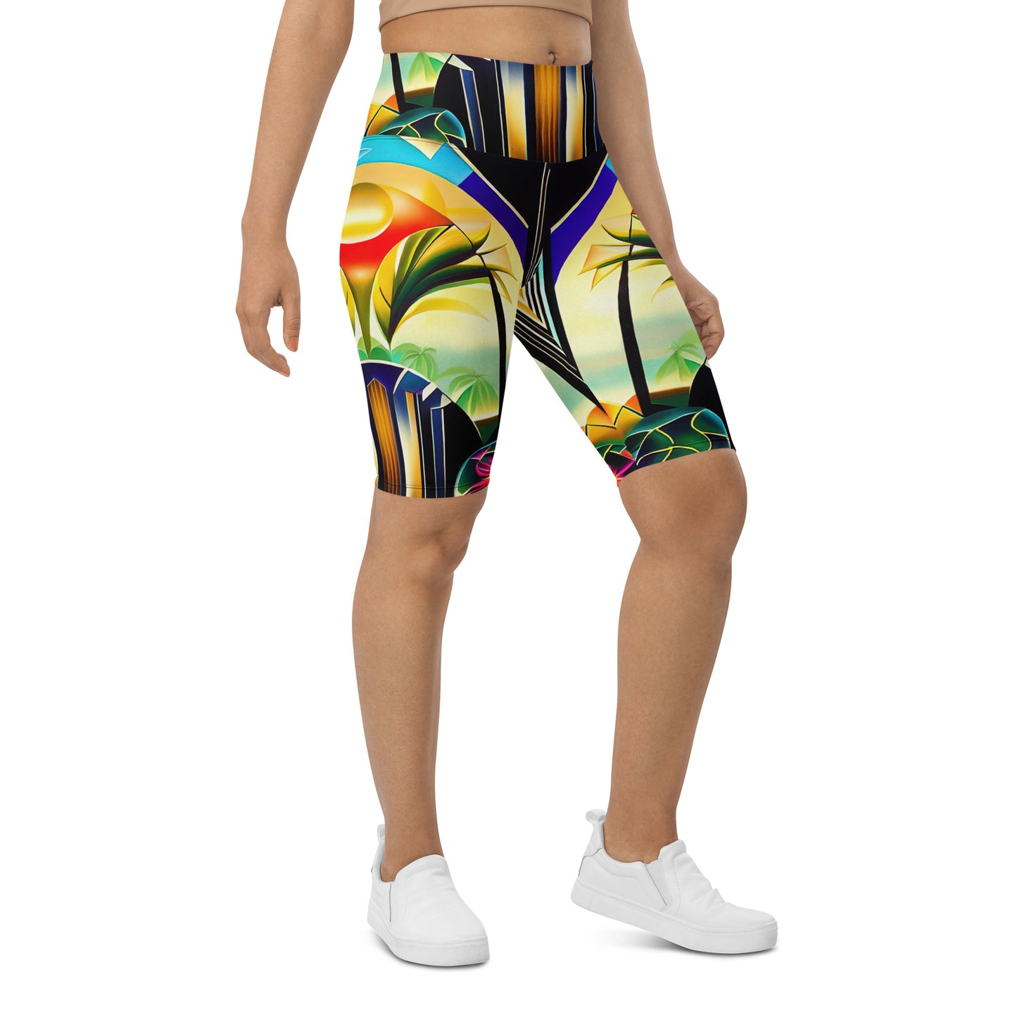 DMV 0258 Retro Art Biker Shorts