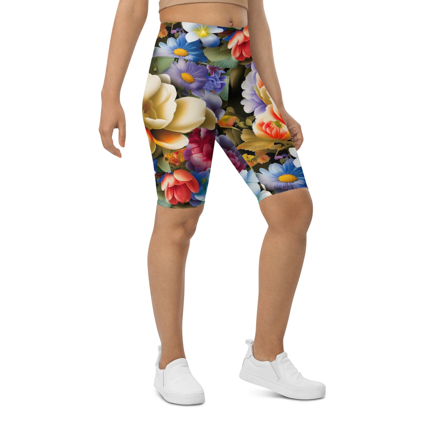 DMV 0268 Floral Biker Shorts