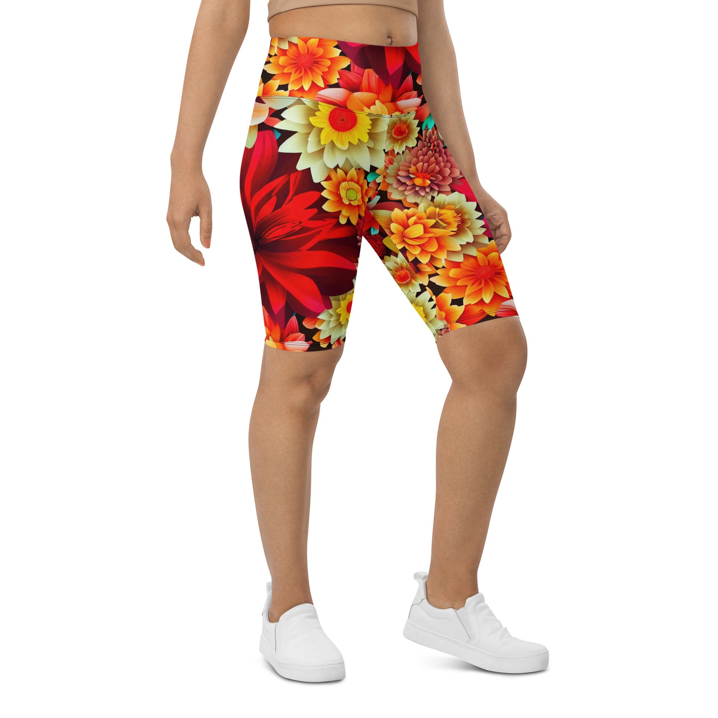 DMV 0419 Floral Biker Shorts