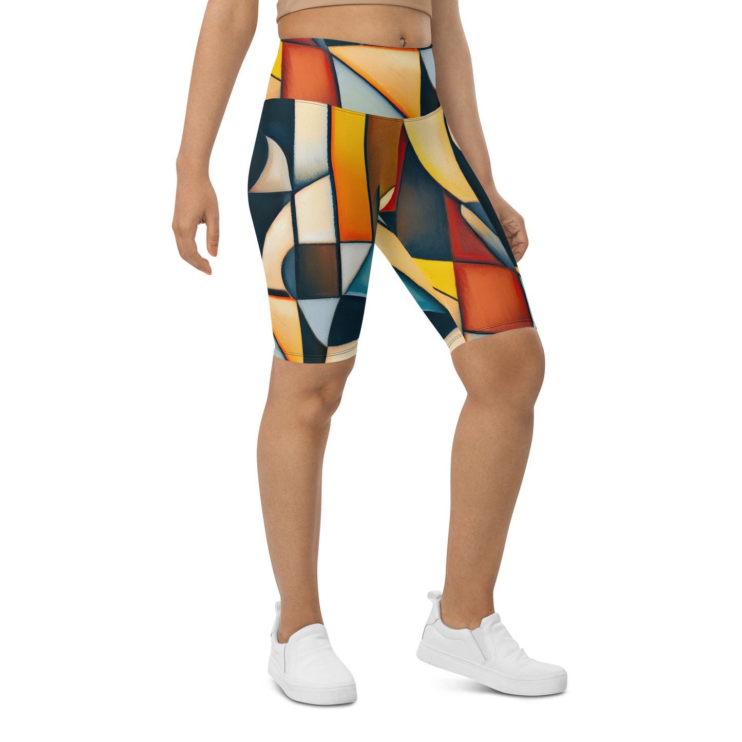 DMV 0433 Abstract Art Biker Shorts