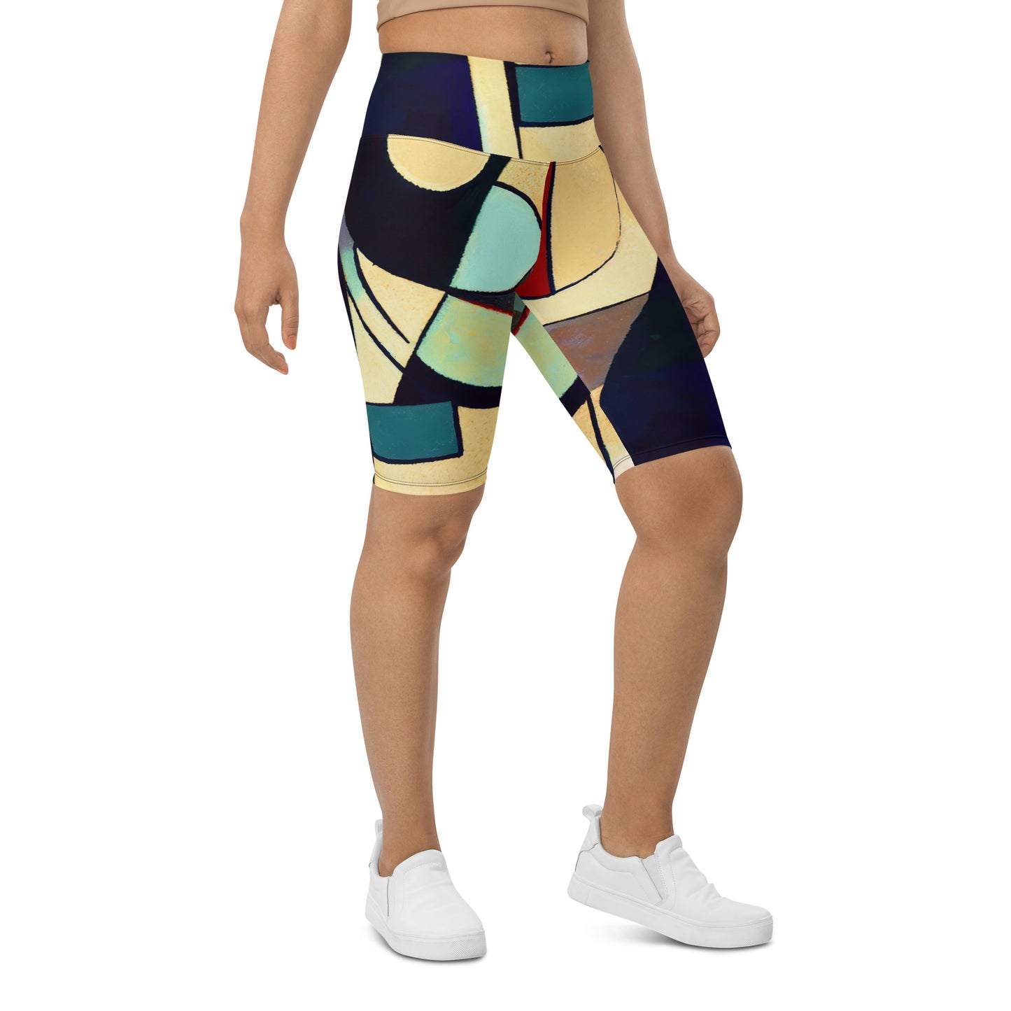 DMV 0776 Abstract Art Biker Shorts