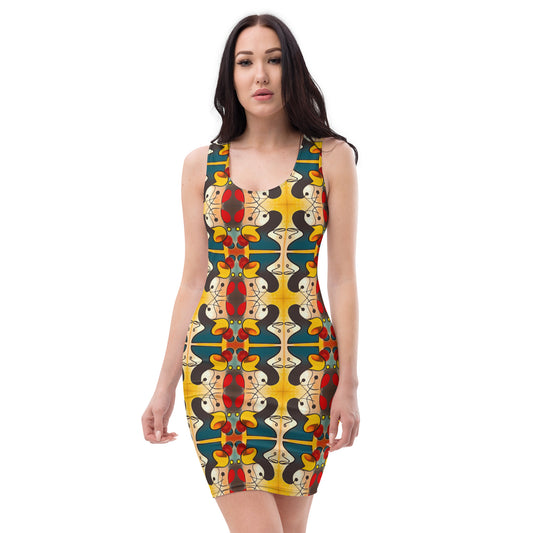 DMV 0281 Vintage Artsy Bodycon dress