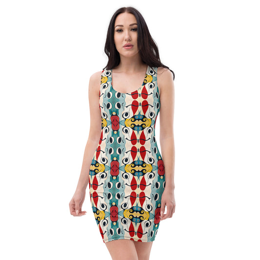 DMV 0230 Vintage Artsy Bodycon dress