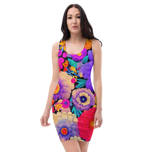 DMV 0220 Floral Bodycon dress